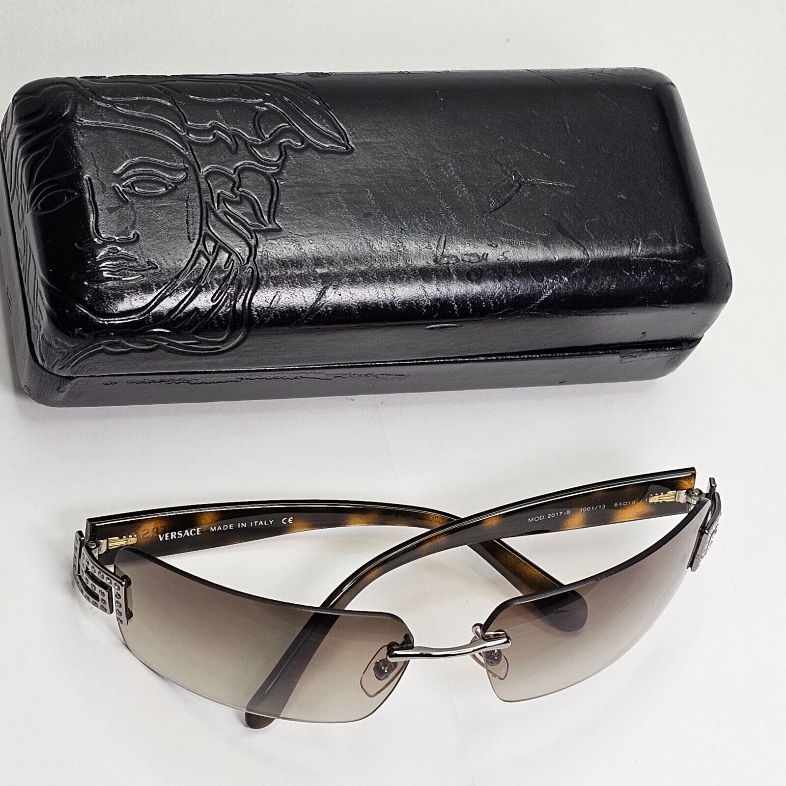 Versace Sunglasses 2004 Vintage Wrap Brown Gradient MOD 2017-B 1001/13 180324