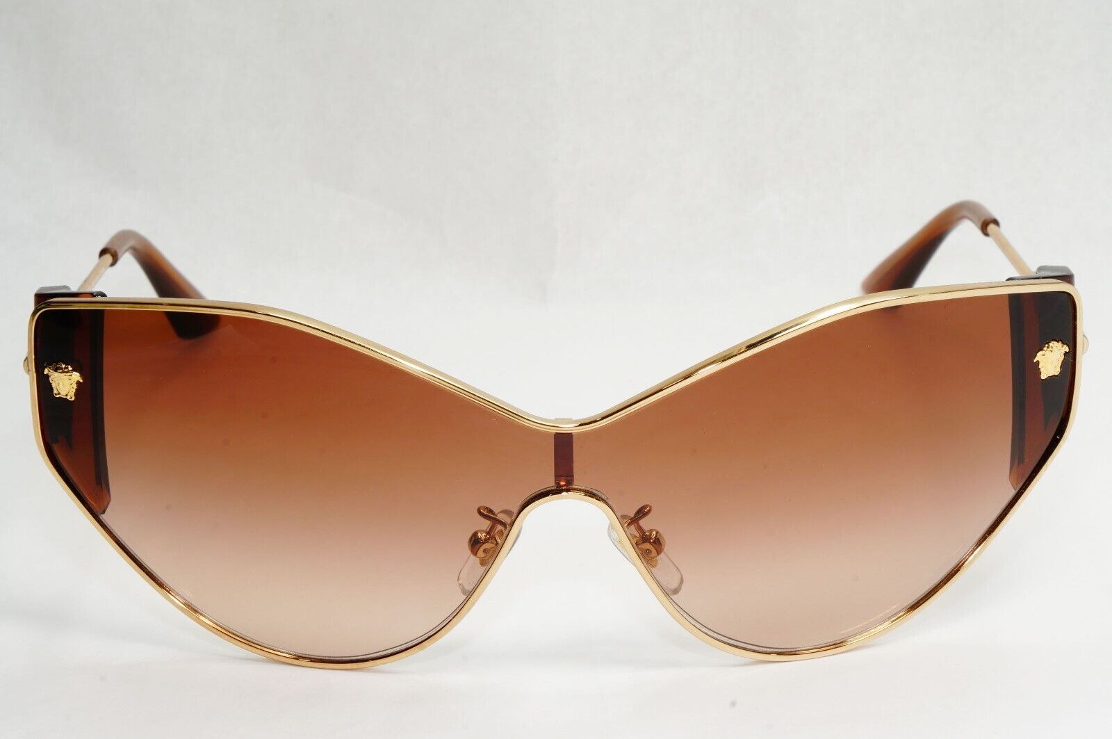 Versace Sunglasses Gold Brown Shield Gradient Metal MOD VE 2239 1002/13