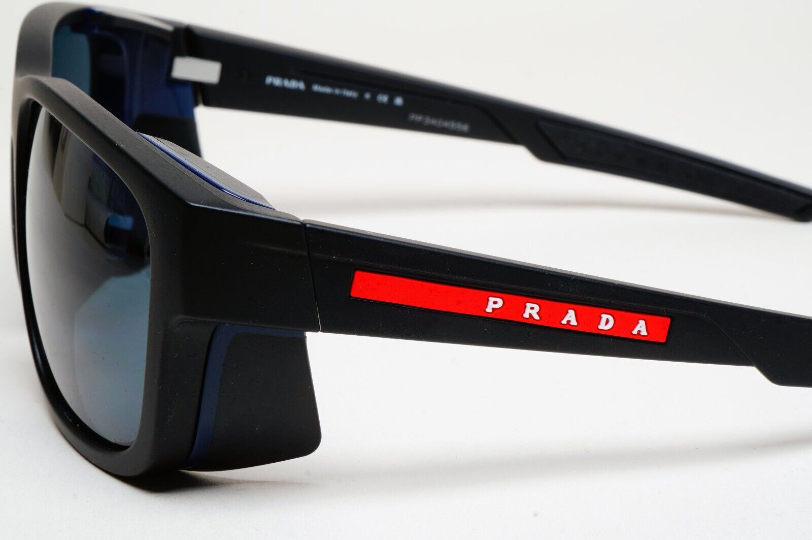 Prada Sunglasses Black Blue Wrap Side Shields PS07WS SPS 07W DG0-09R 100125