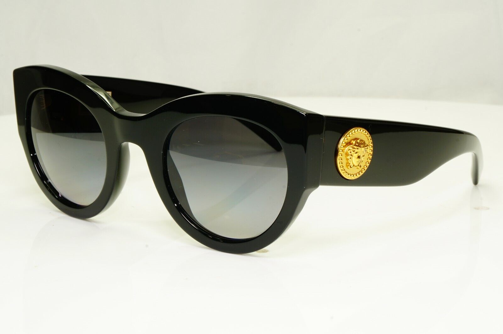 Versace Gold Medusa Polarized Black Sunglasses Womens Tribute 1996 4353 GB1/T3