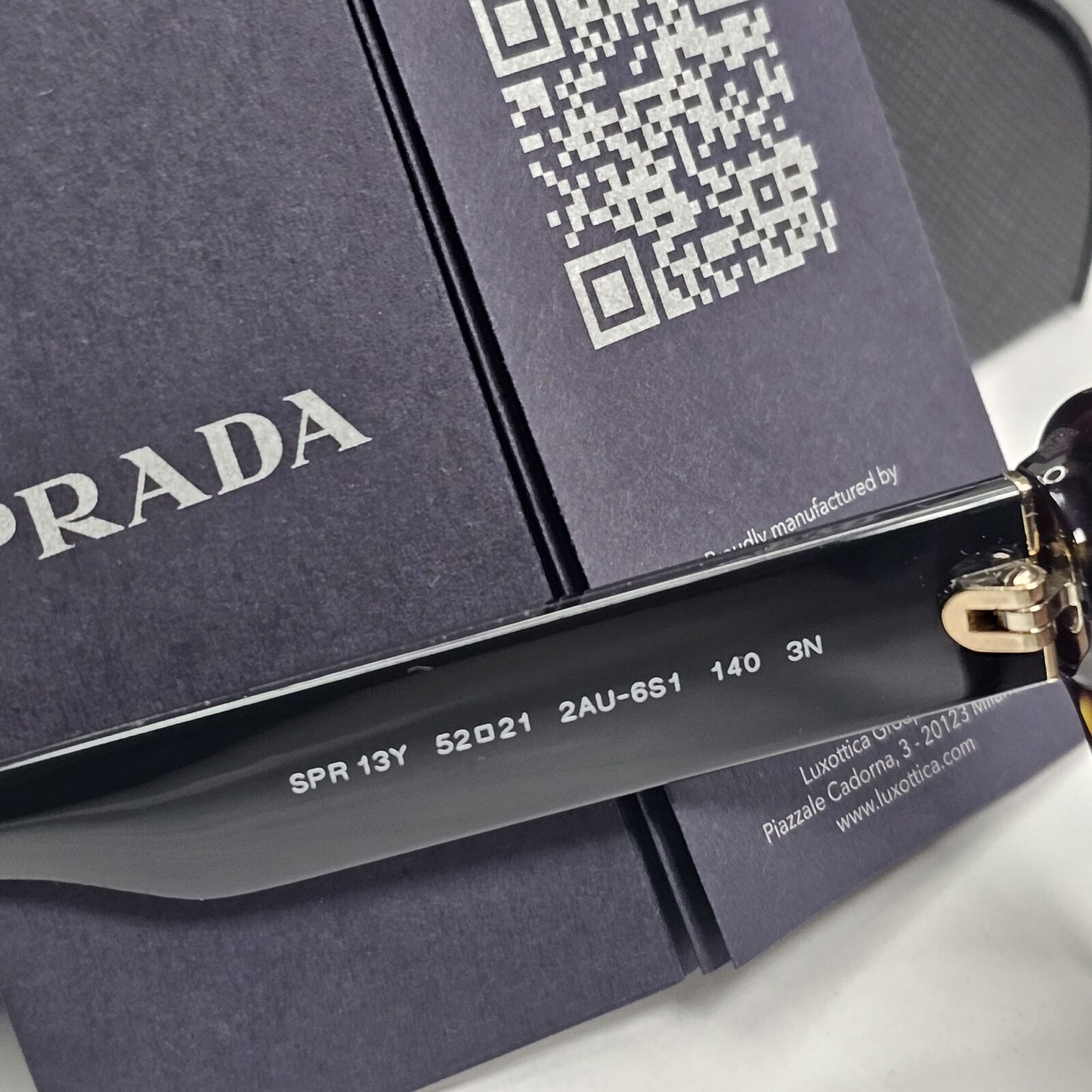 Prada Sunglasses Brown Tortoise Black Cat Eye PR13YS SPR 13Y 2AU-6S1 52mm
