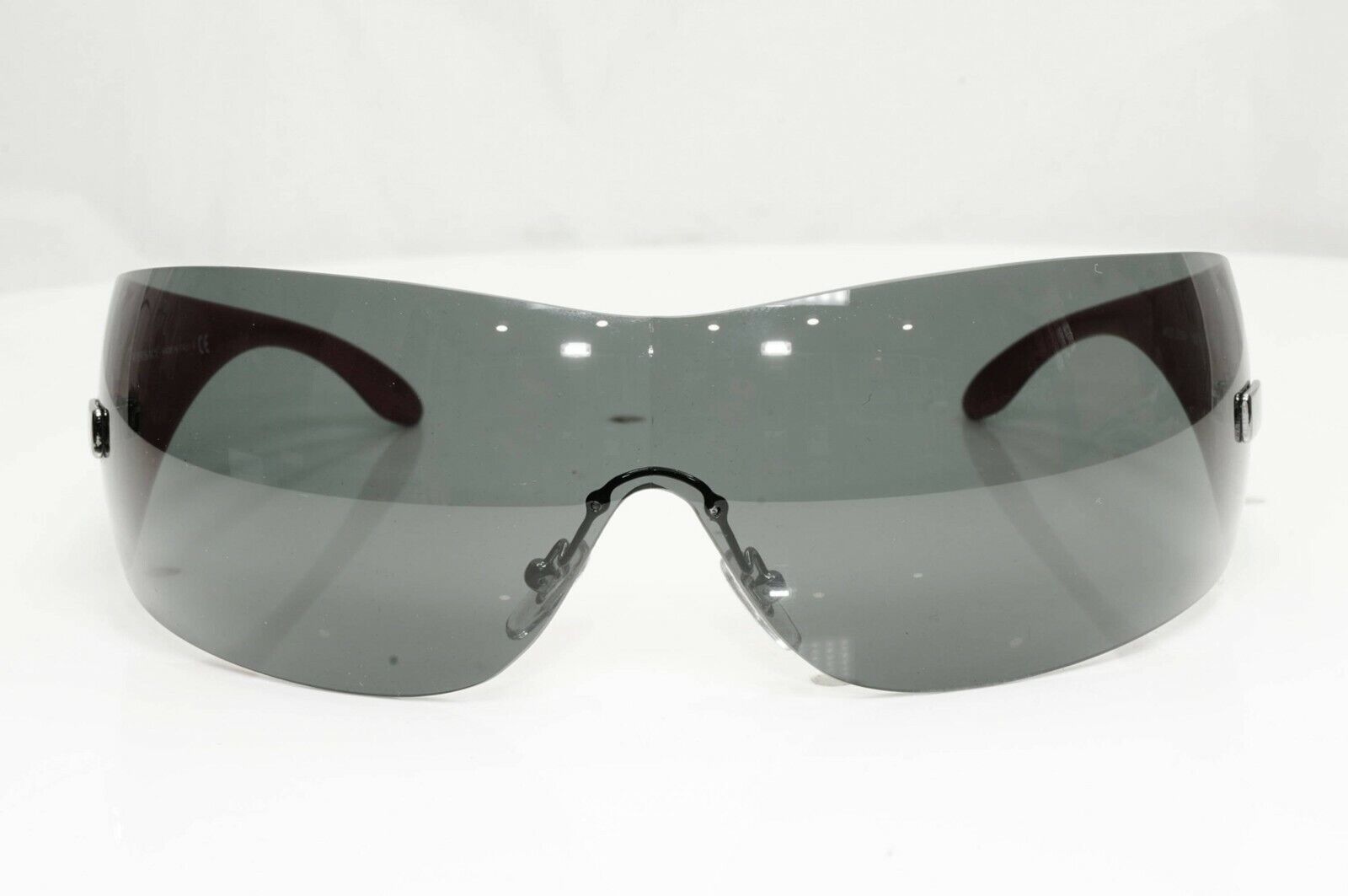 Authentic Versace Sunglasses Black Shield Mens Womens Visor Ski 2054 1001/87