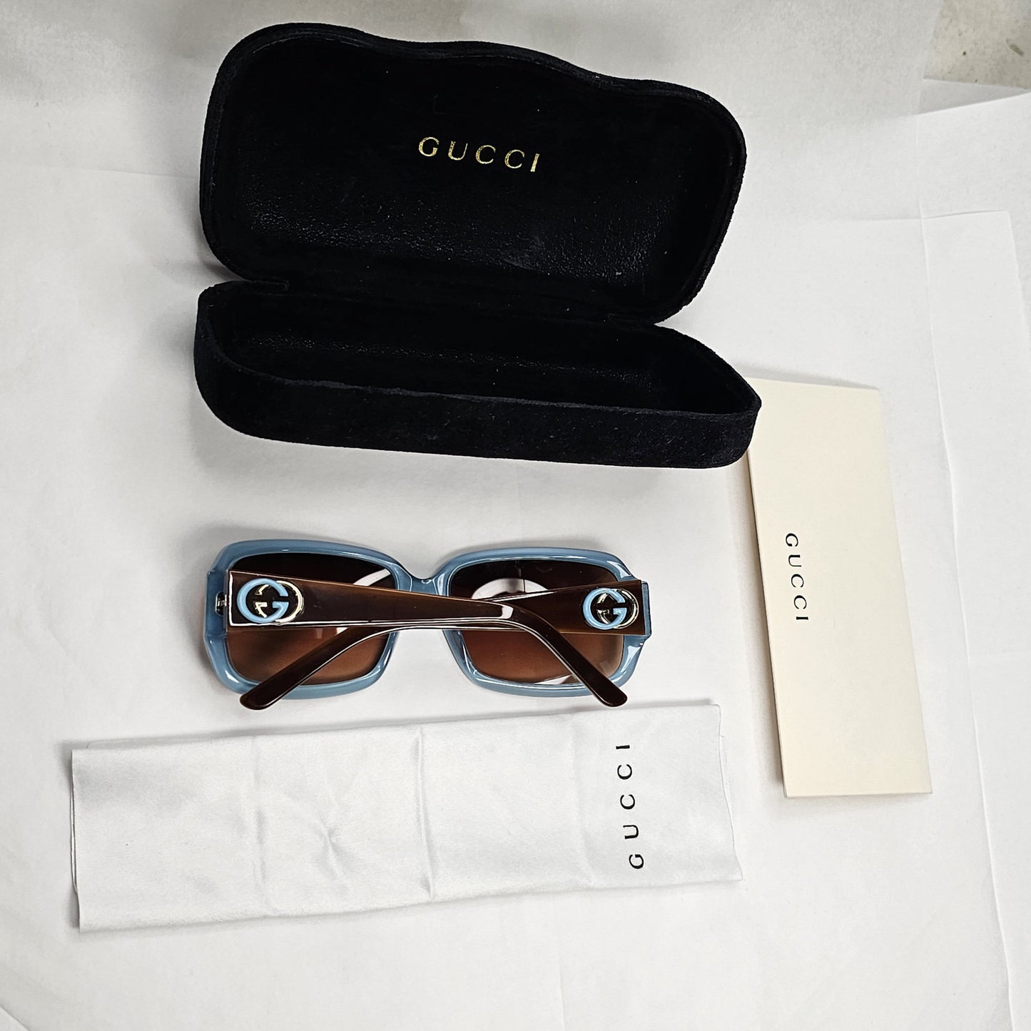 Gucci Sunglasses 2008 Vintage Brown Blue Square Gradient GG 3159/S IPRIF 270124