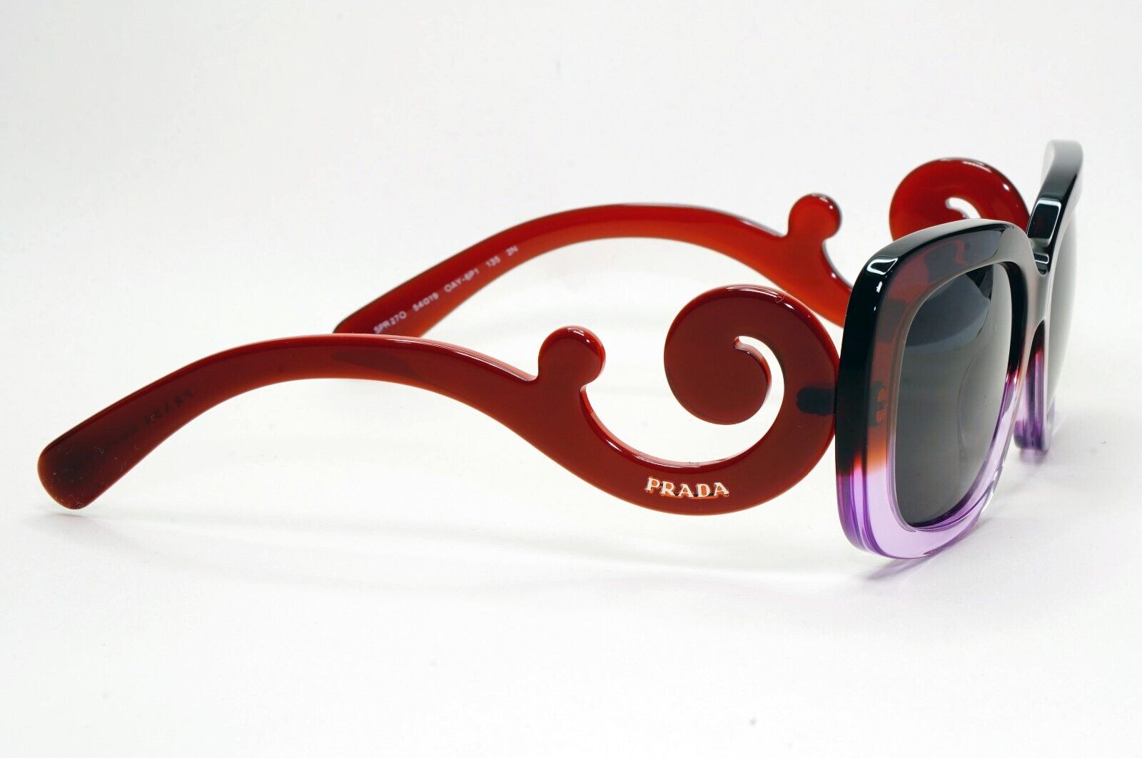 Prada Sunglasses Swirl Baroque Square Brown Black PR27OS SPR 27O OAY-6P1 120824