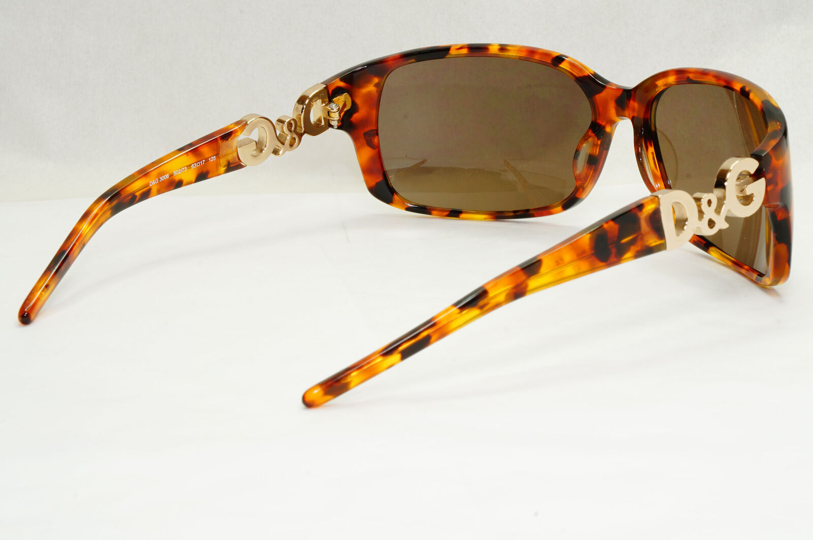 Dolce & Gabbana 2007 Vintage Brown Gold Wrap Sunglasses D&G 3006 502/73 210124