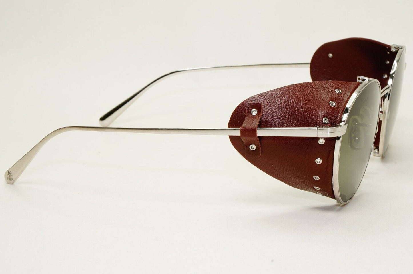 Oliver Peoples Sunglasses Cesarino-L Silver Green Side Shields OV 1323S 5254/52