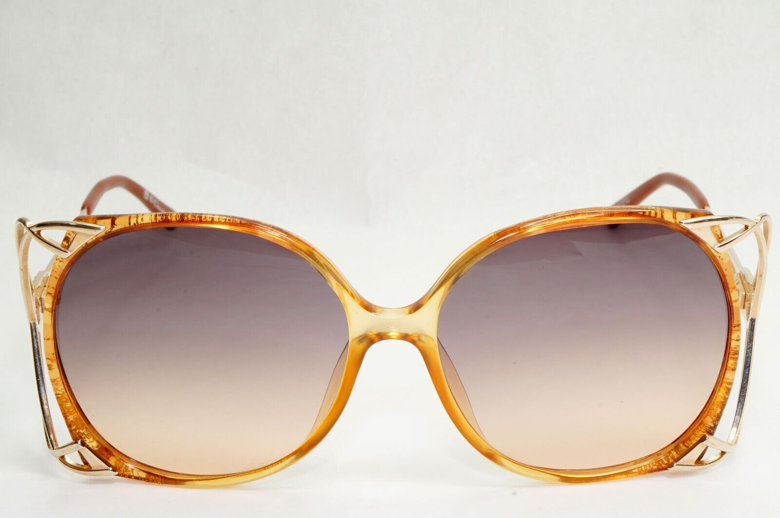 Dior Sunglasses 1990s Vintage Germany Gold Brown Grey Square 2543 11 55mm 270324