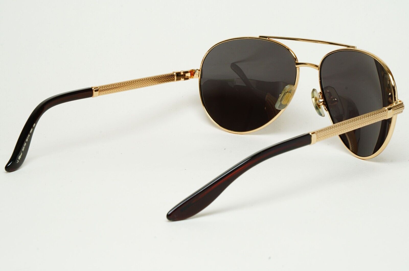 Chopard Sunglasses 23K Gold Plated Pilot Black Metal SCH 763 300K 58mm 120125
