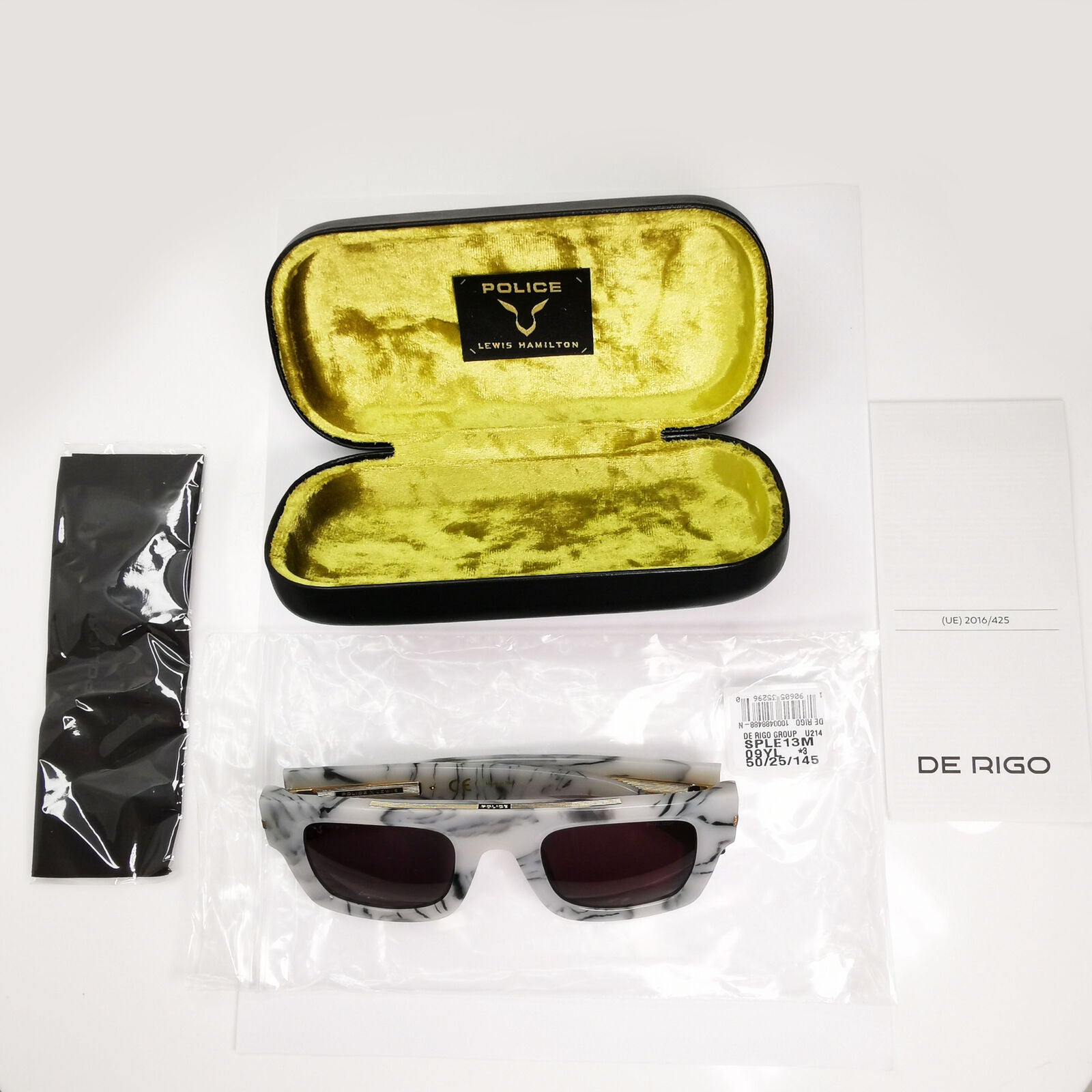 Police Lewis Hamilton F1 Sunglasses Grey Marble Acetate Square SPL E13 COL 09YL