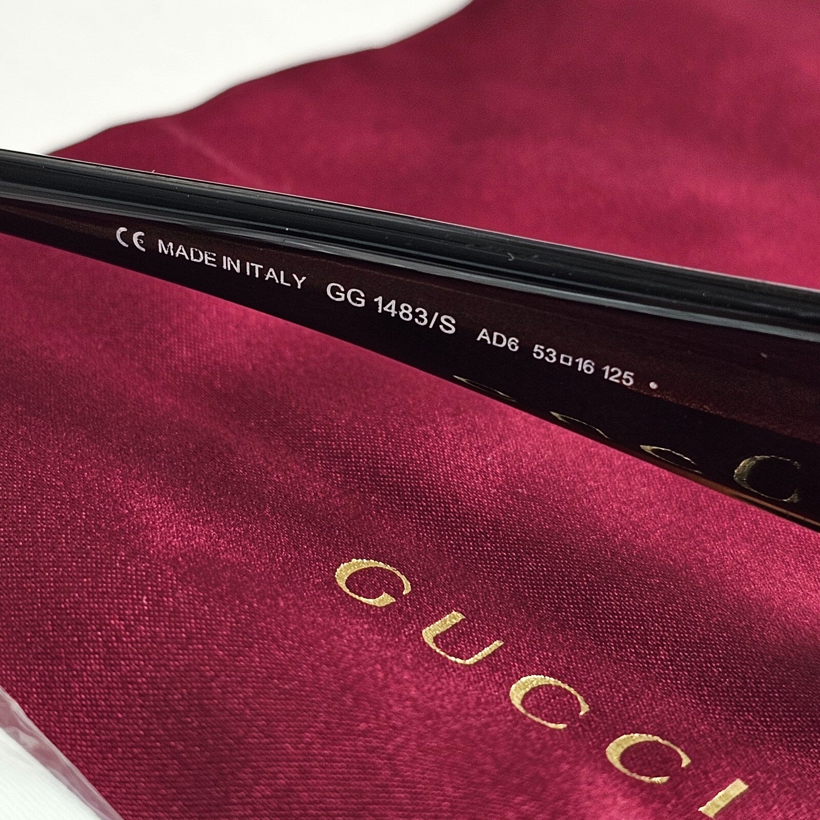 Gucci Sunglasses 1997 Vintage Slim Rectangle Brown Green GG 1483/S AD6 130225
