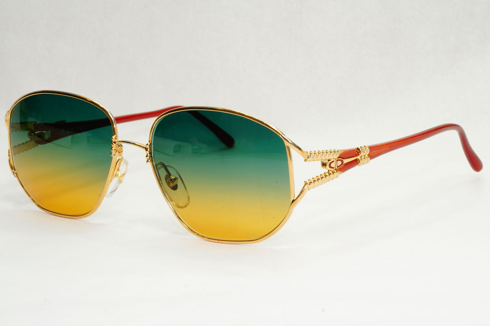 Dior Sunglasses Vintage 1990s Red Gold Green Brown Germany 2492 43 55mm 200124