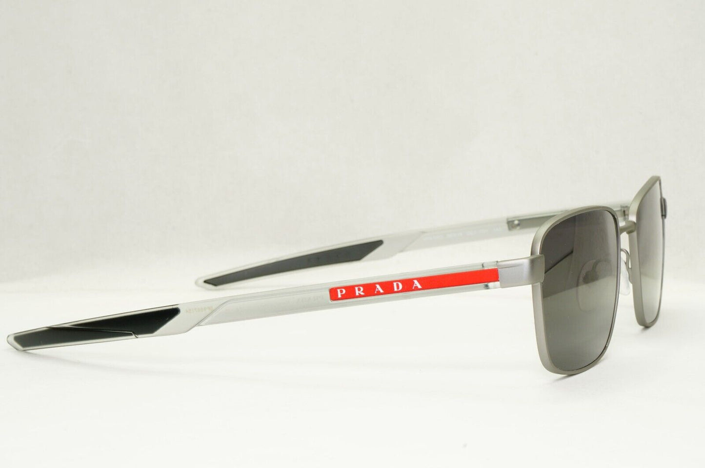 Prada Sunglasses Grey Black Red Stripe Mens PS54OV VPS 54O DG1-1O1 55mm