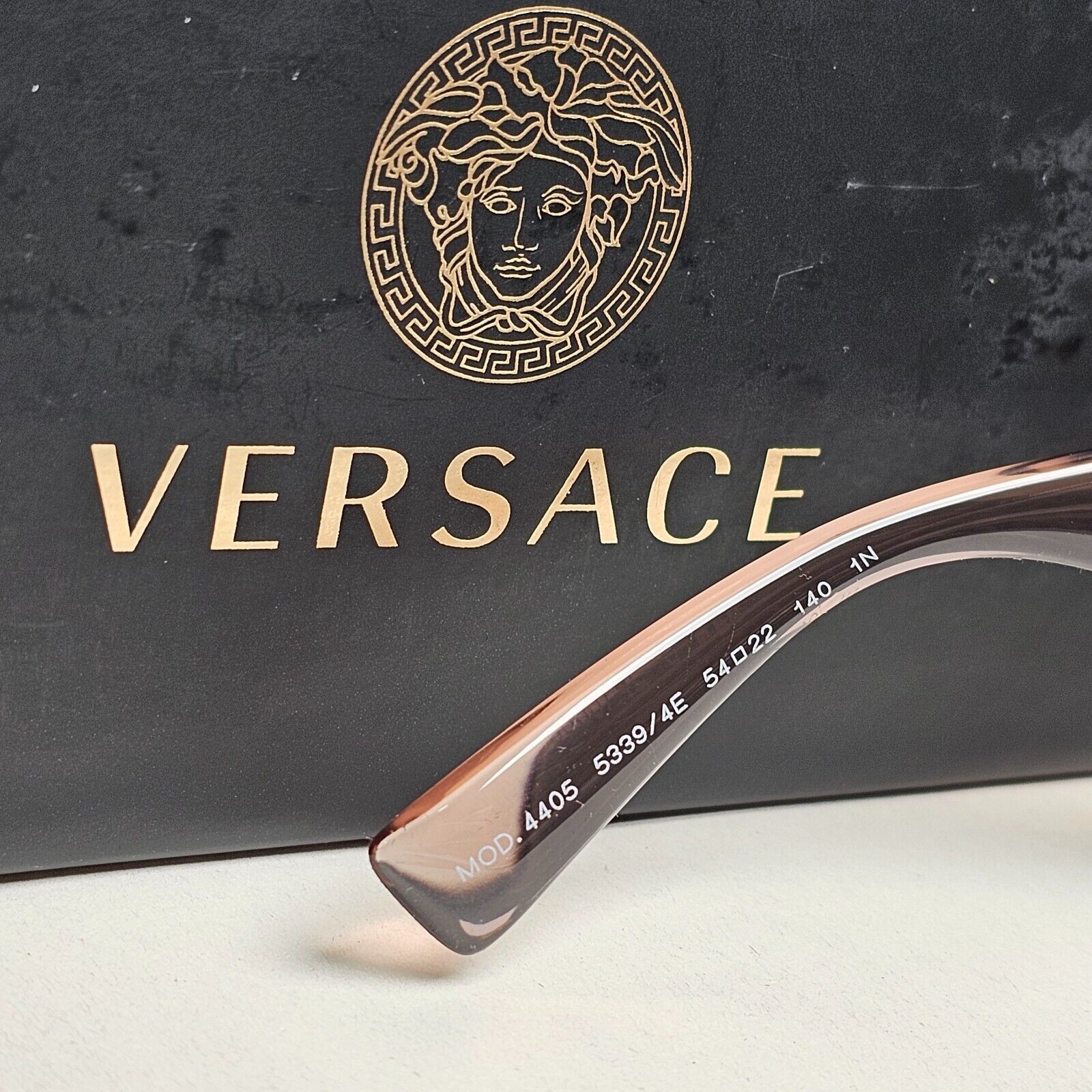 Versace Sunglasses Gold Transparent Pink Medusa Square MOD VE 4405 5339/4E 54mm