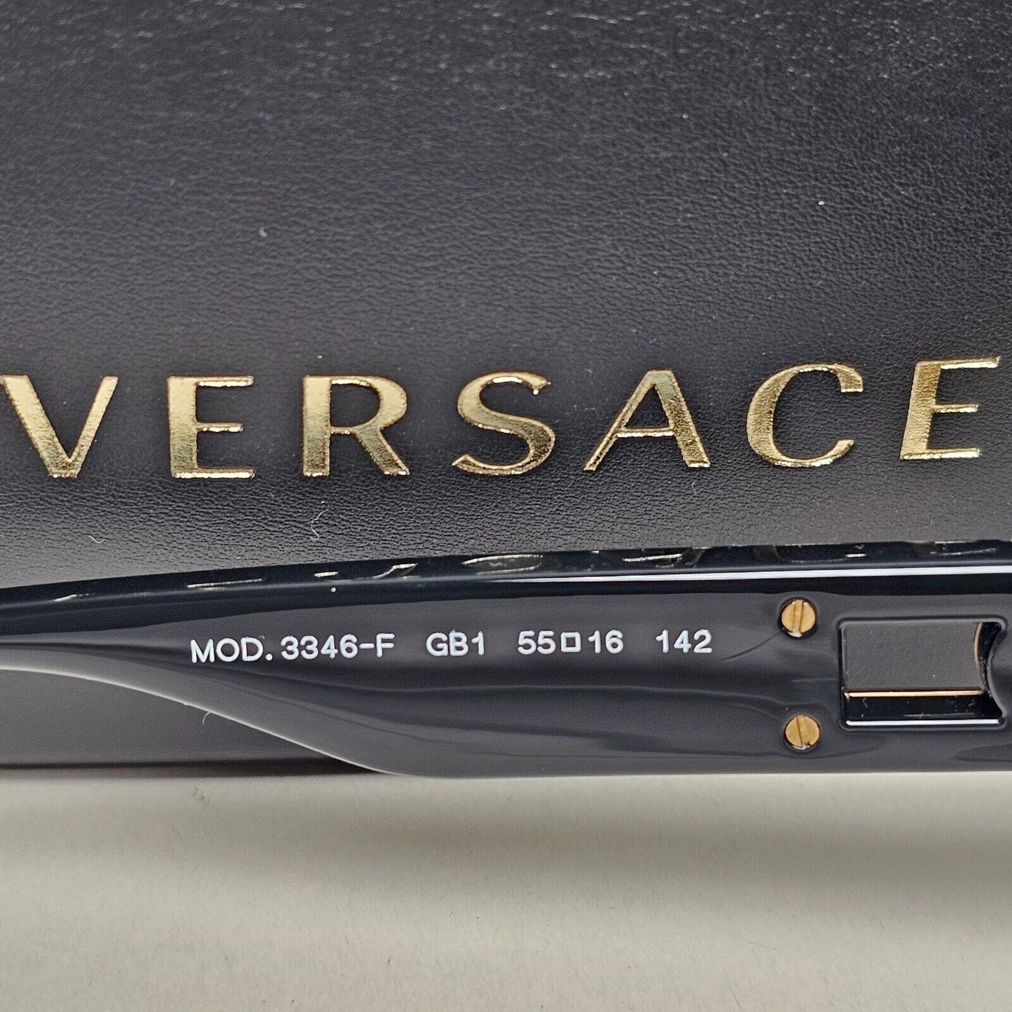 Versace Sunglasses Black Gold Medusa Square MOD VE 3346-F GB1 55mm
