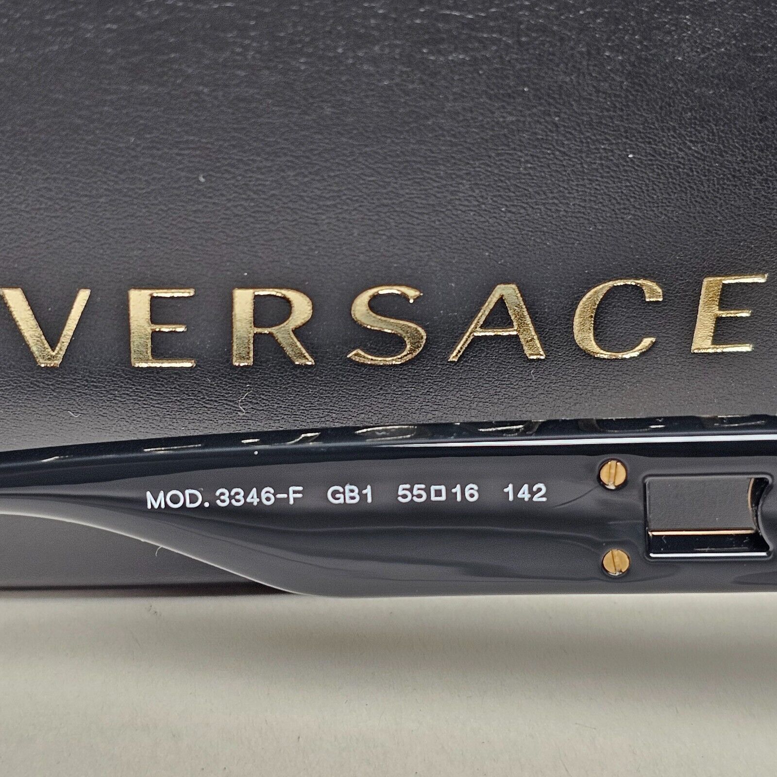 Versace Sunglasses Black Gold Medusa Square MOD VE 3346-F GB1 55mm