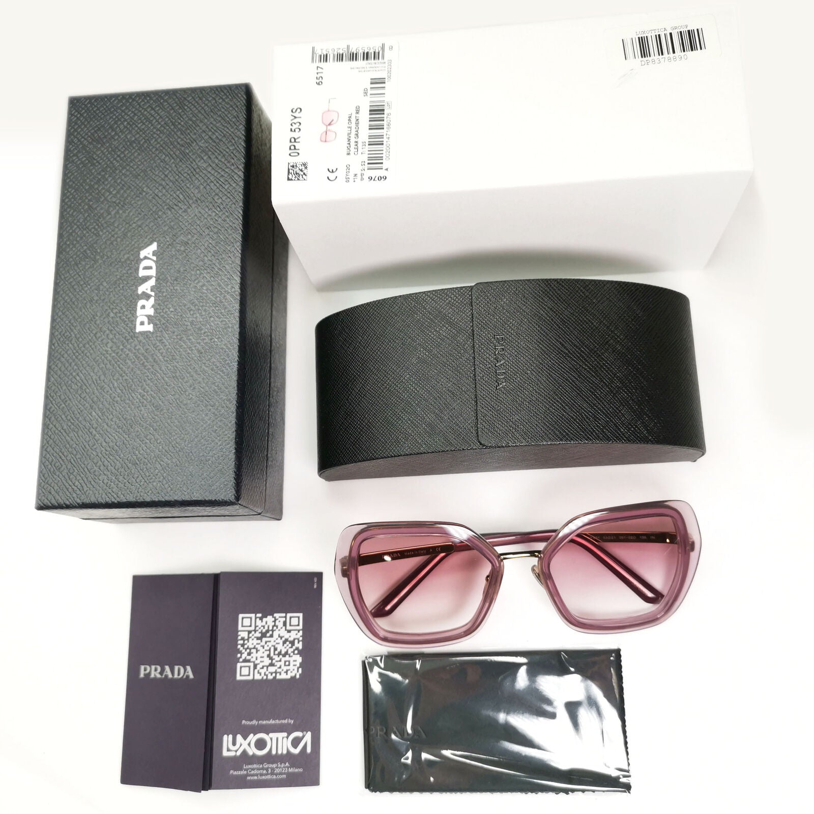 Prada Sunglasses Lilac Gold Buganville Opal Square PR53YS SPR 53Y 05Y-02O