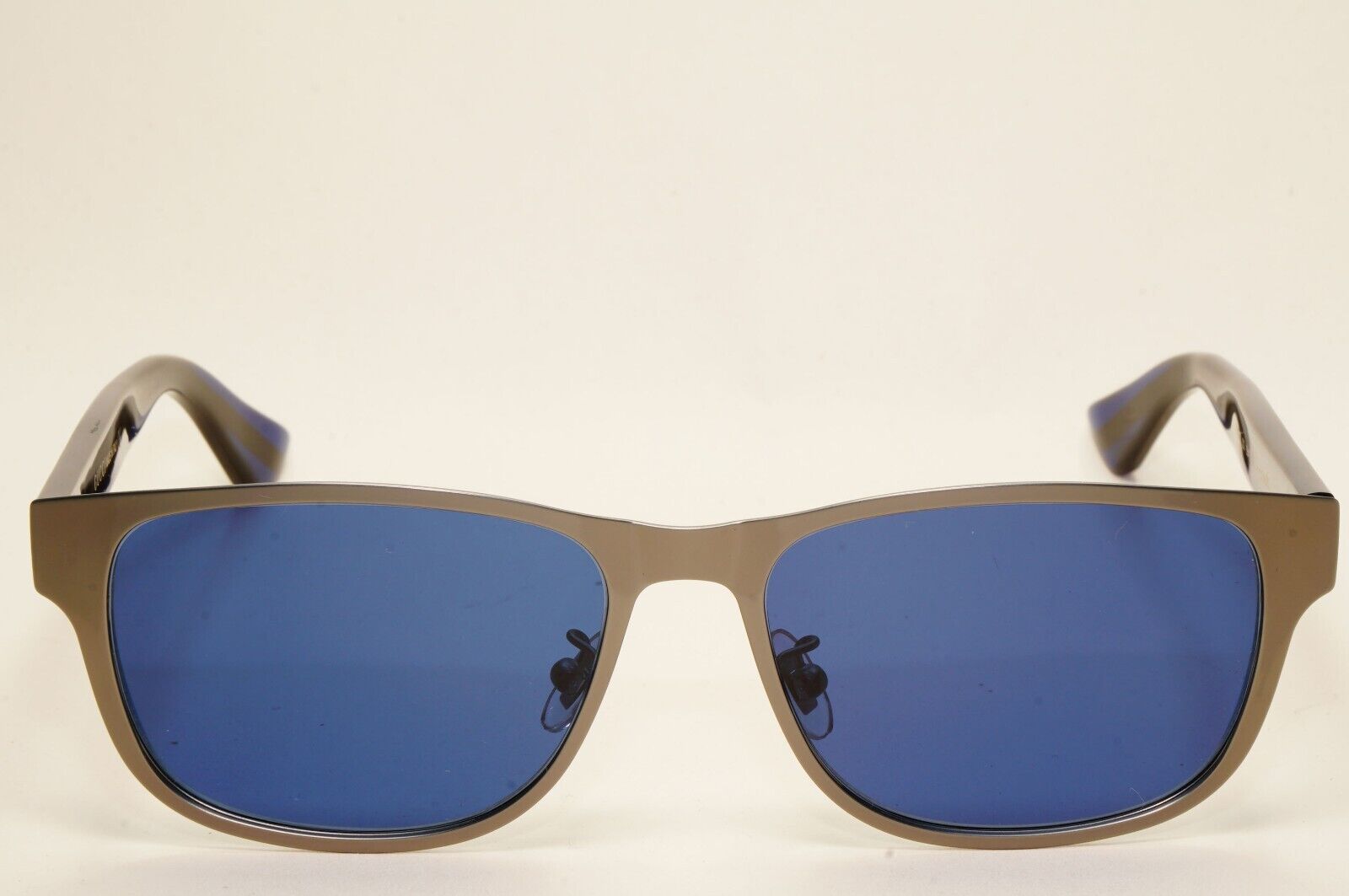 Gucci Sunglasses 2017 Blue Grey Gunmetal Square GG 0007O 003 55mm 131024