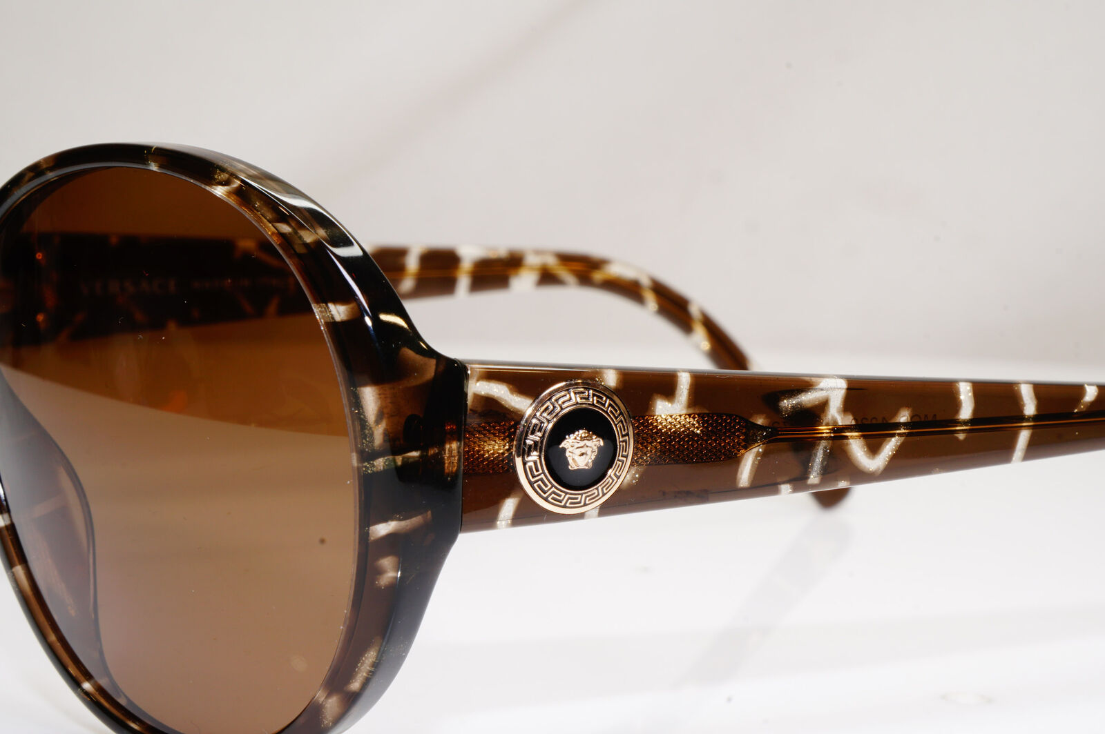 Versace Brown Marble Sunglasses Gold Medusa Womens Oversized 4239 969/73 29427