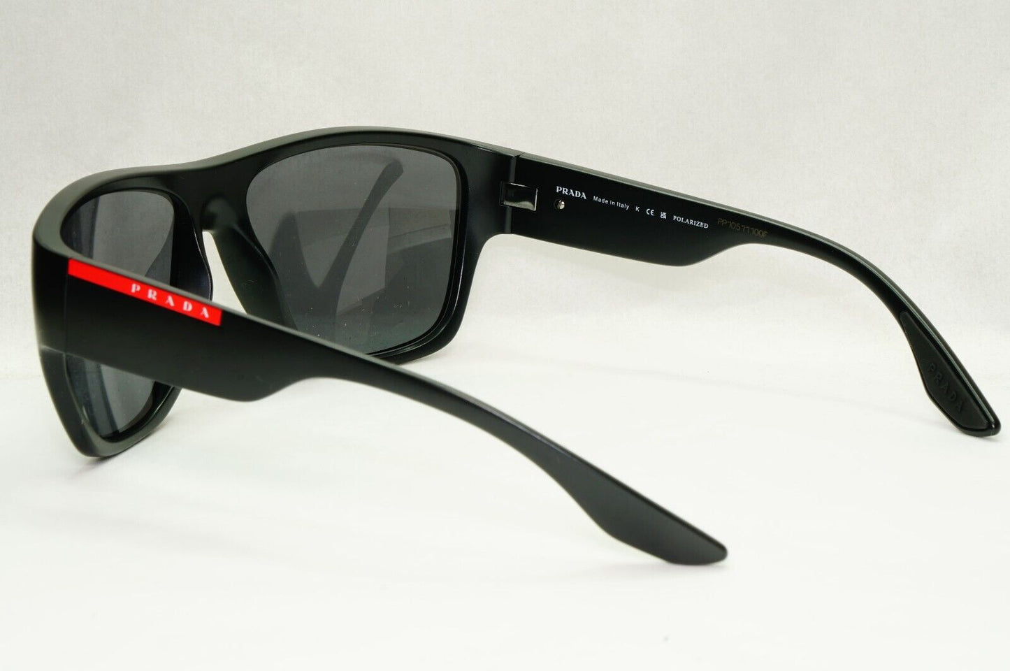 Prada Sunglasses Black Polarized Square Wrap Matte PS08VS SPS 08V 1BO-02G 59mm