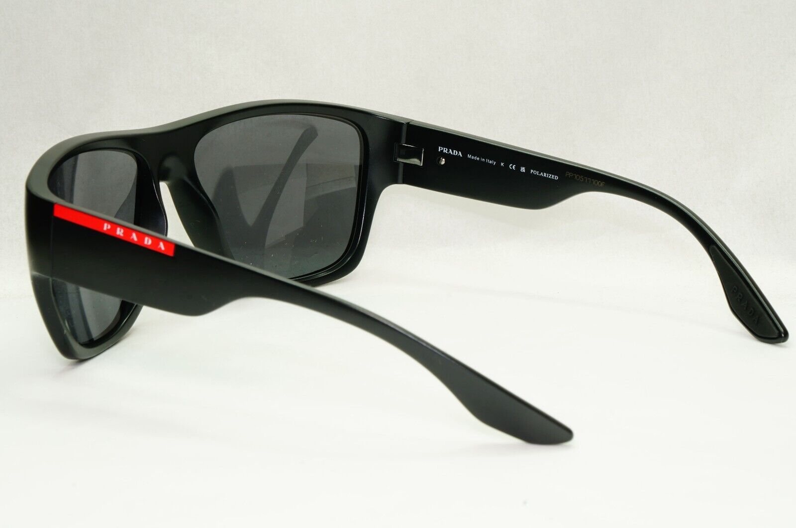 Prada Sunglasses Black Polarized Square Wrap Matte PS08VS SPS 08V 1BO-02G 59mm