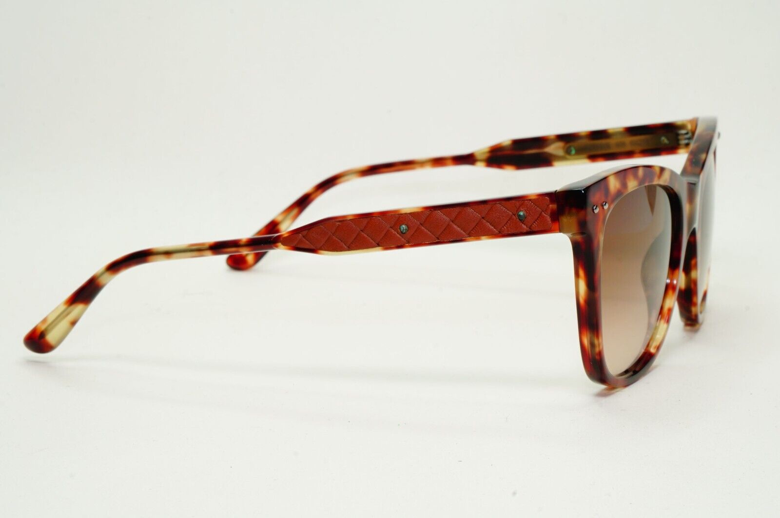 Bottega Veneta Sunglasses Brown Tortoiseshell Leather Square BV 0034S 003 081024