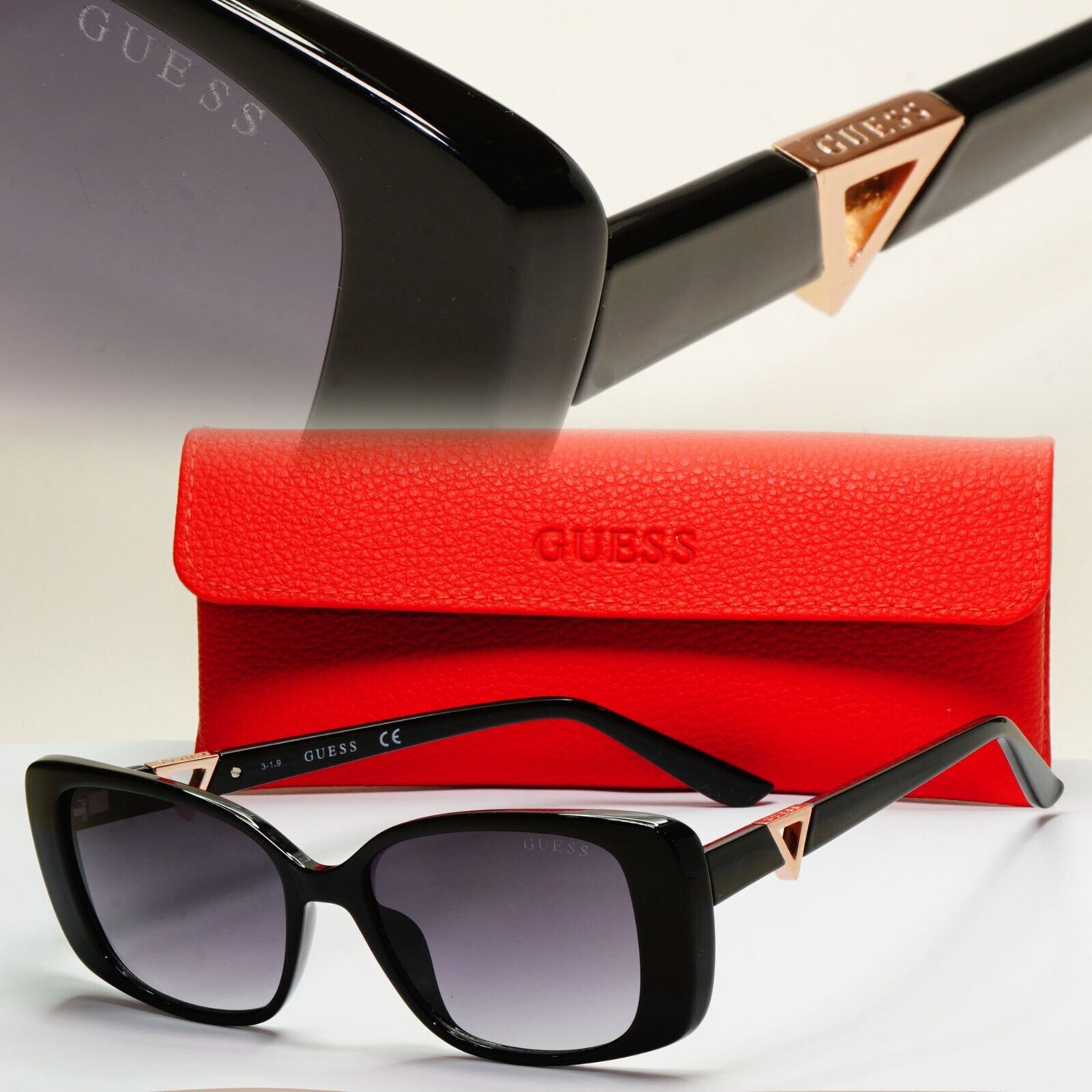 Guess Sunglasses Black Gold Grey Gradient Black GU 7631 01B 53mm 210924