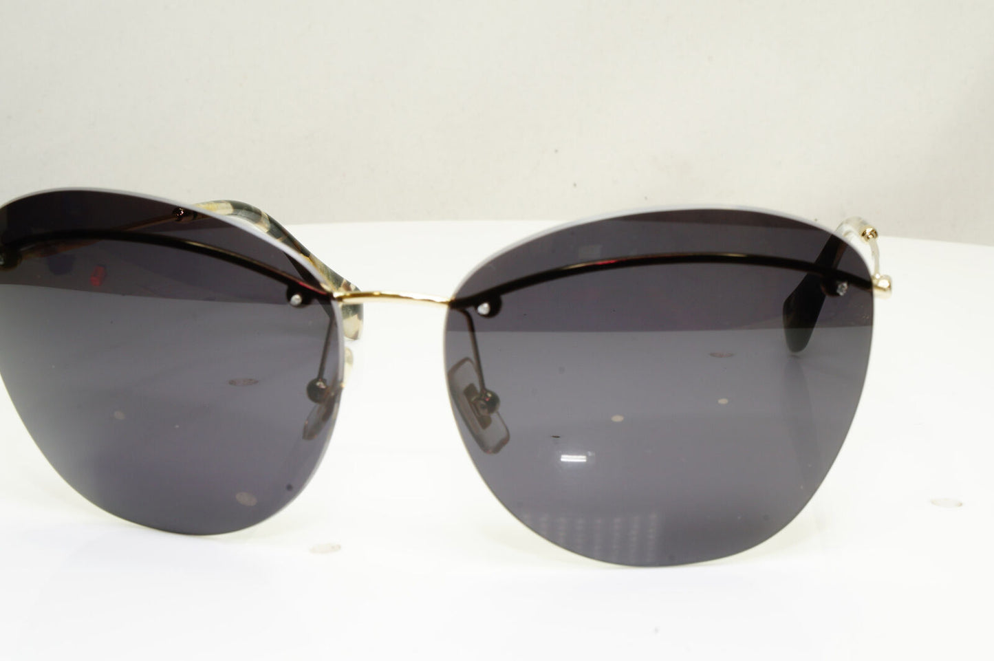 Authentic MIU MIU Womens Vintage Sunglasses Gold Rimless SMU 54P ZVN-3A2 30363