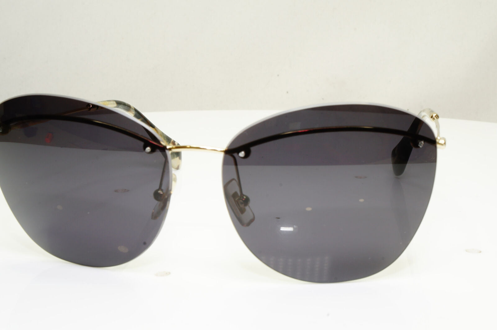 Authentic MIU MIU Womens Vintage Sunglasses Gold Rimless SMU 54P ZVN-3A2 30363