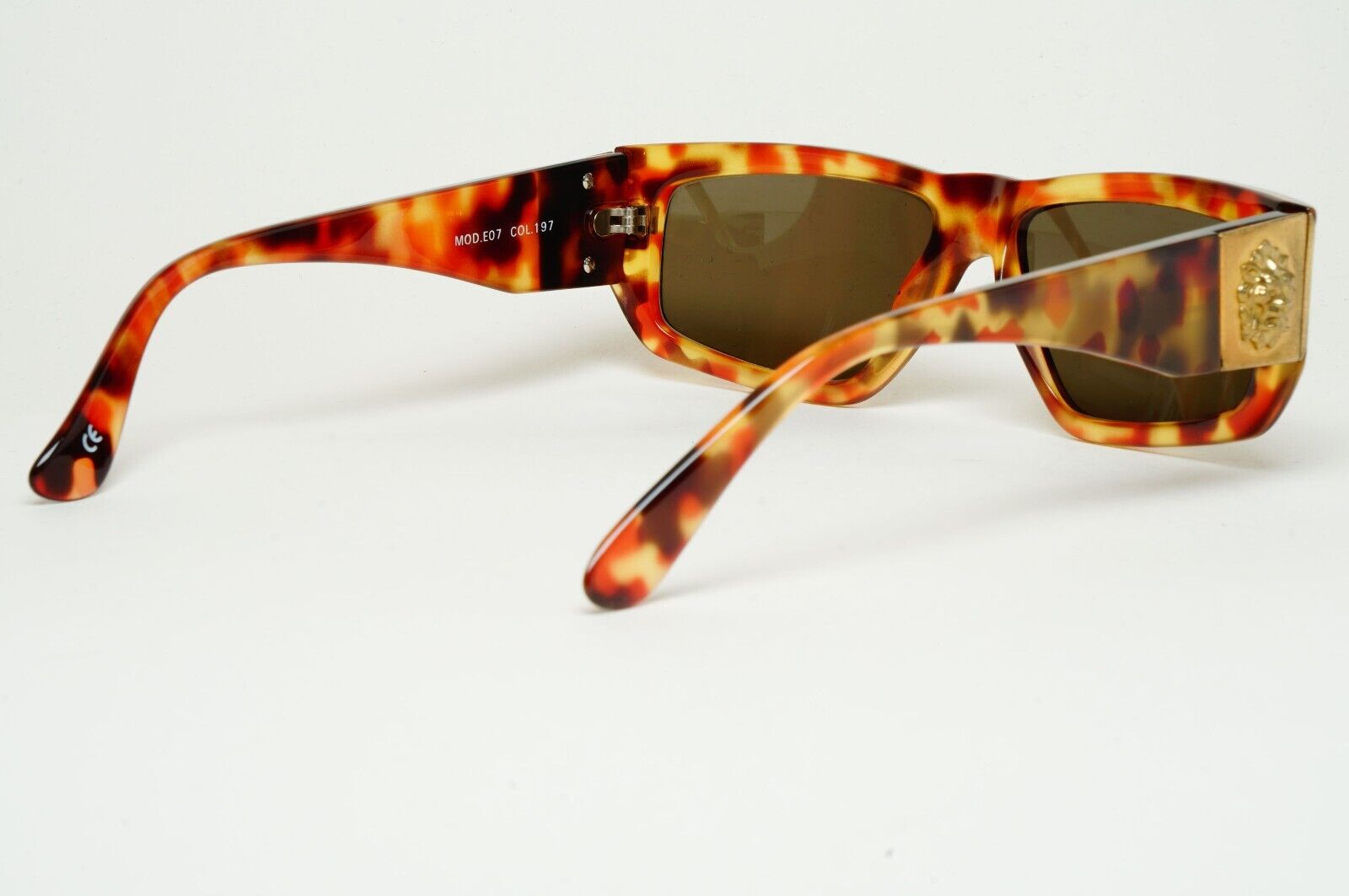 Versus Sunglasses 1996 by Gianni Versace Vintage Gold Lion Brown MOD E07 COL 197