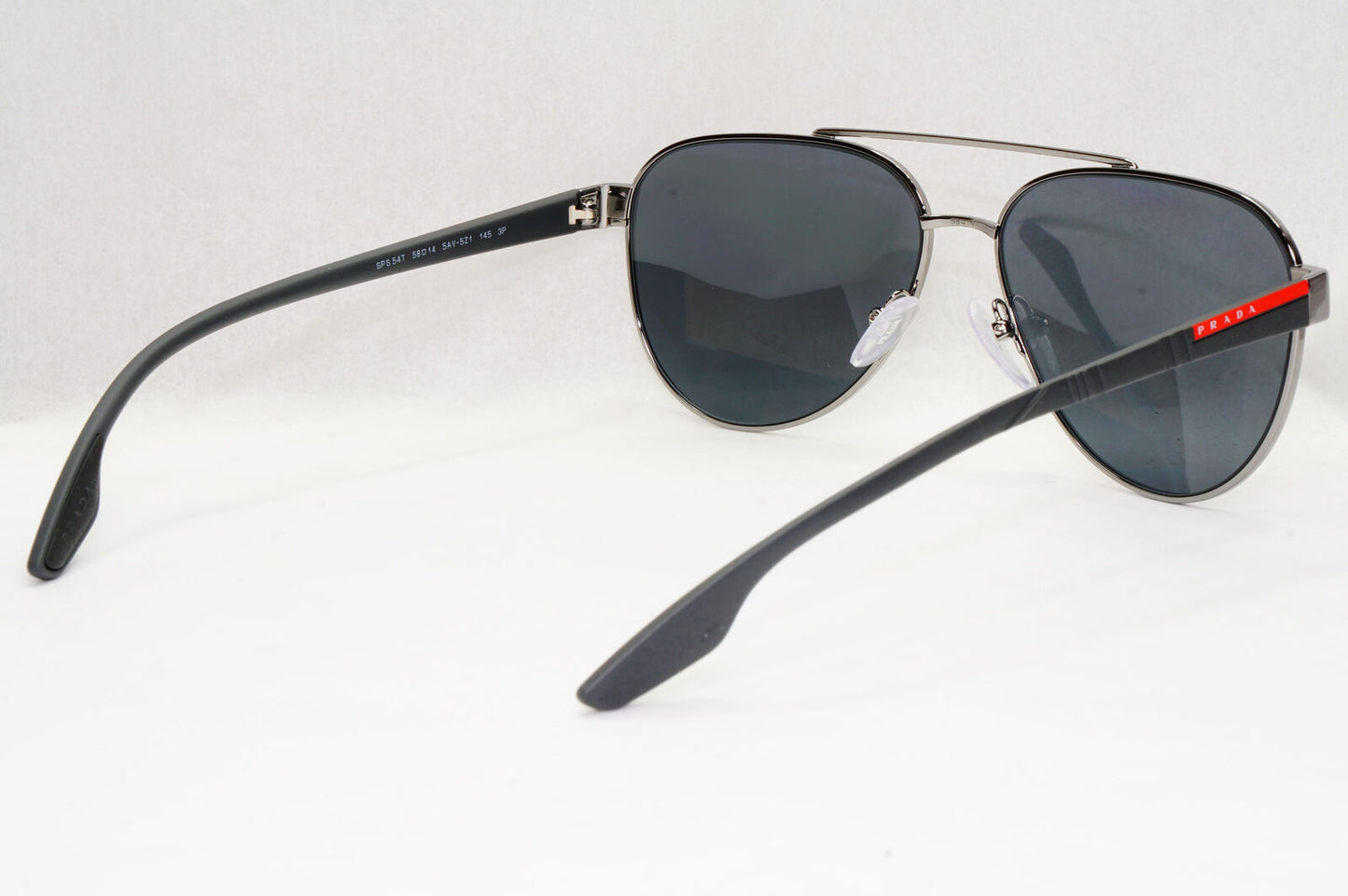 Prada Sunglasses Polarized Gunmetal Grey Pilot Metal PS54TS SPS 54T 5AV-5Z1 58mm