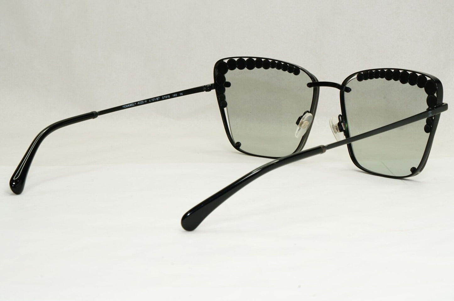 Chanel Sunglasses Pearl Black Square Metal Light Grey 4235-H c.101/87 57mm