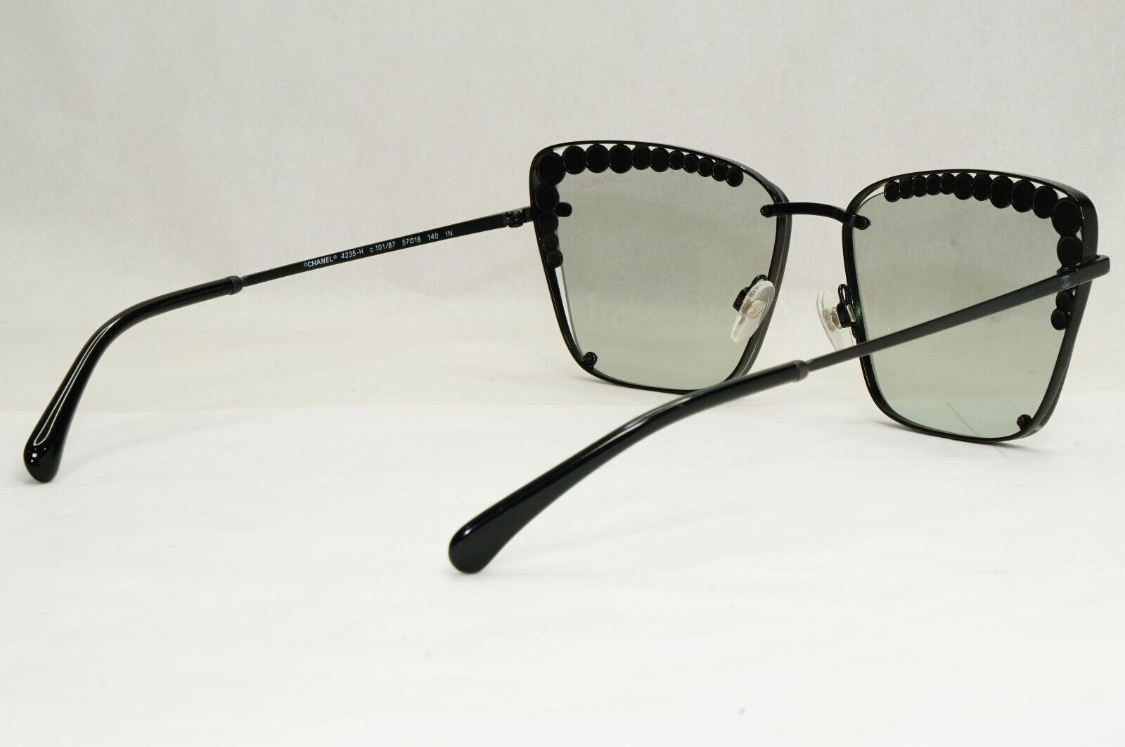 Chanel Sunglasses Pearl Black Square Metal Light Grey 4235-H c.101/87 57mm