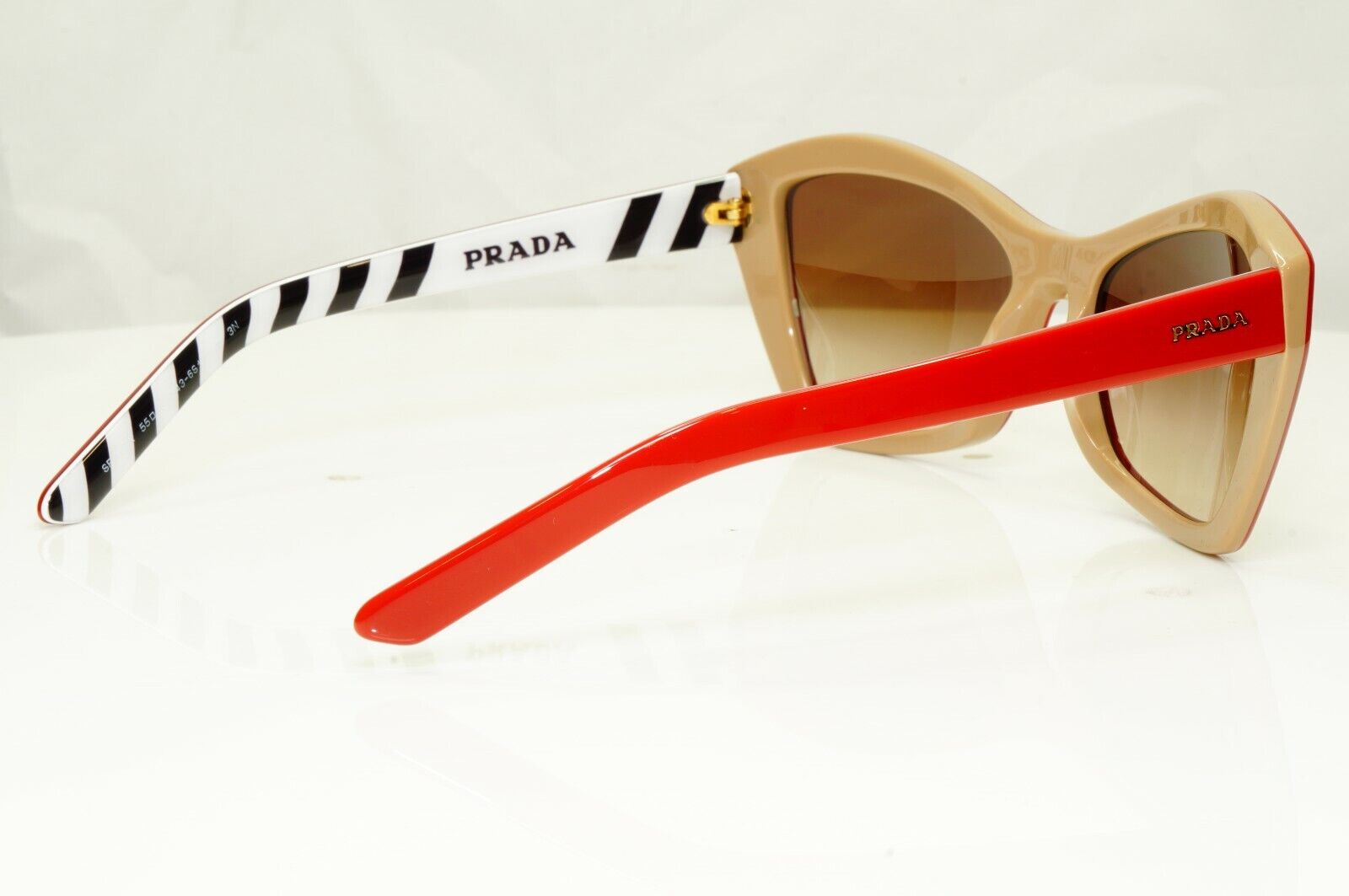 Prada Red Brown Sunglasses Ultravox Fashion Blogger Womens SPR 07X 543-6S1