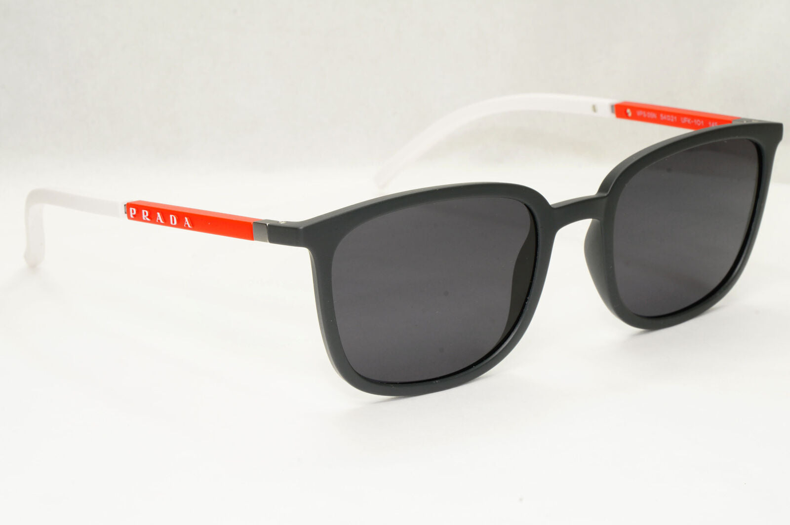 Prada Sunglasses Black Red White Square PS05NV VPS 05N UFK-1O1 54mm