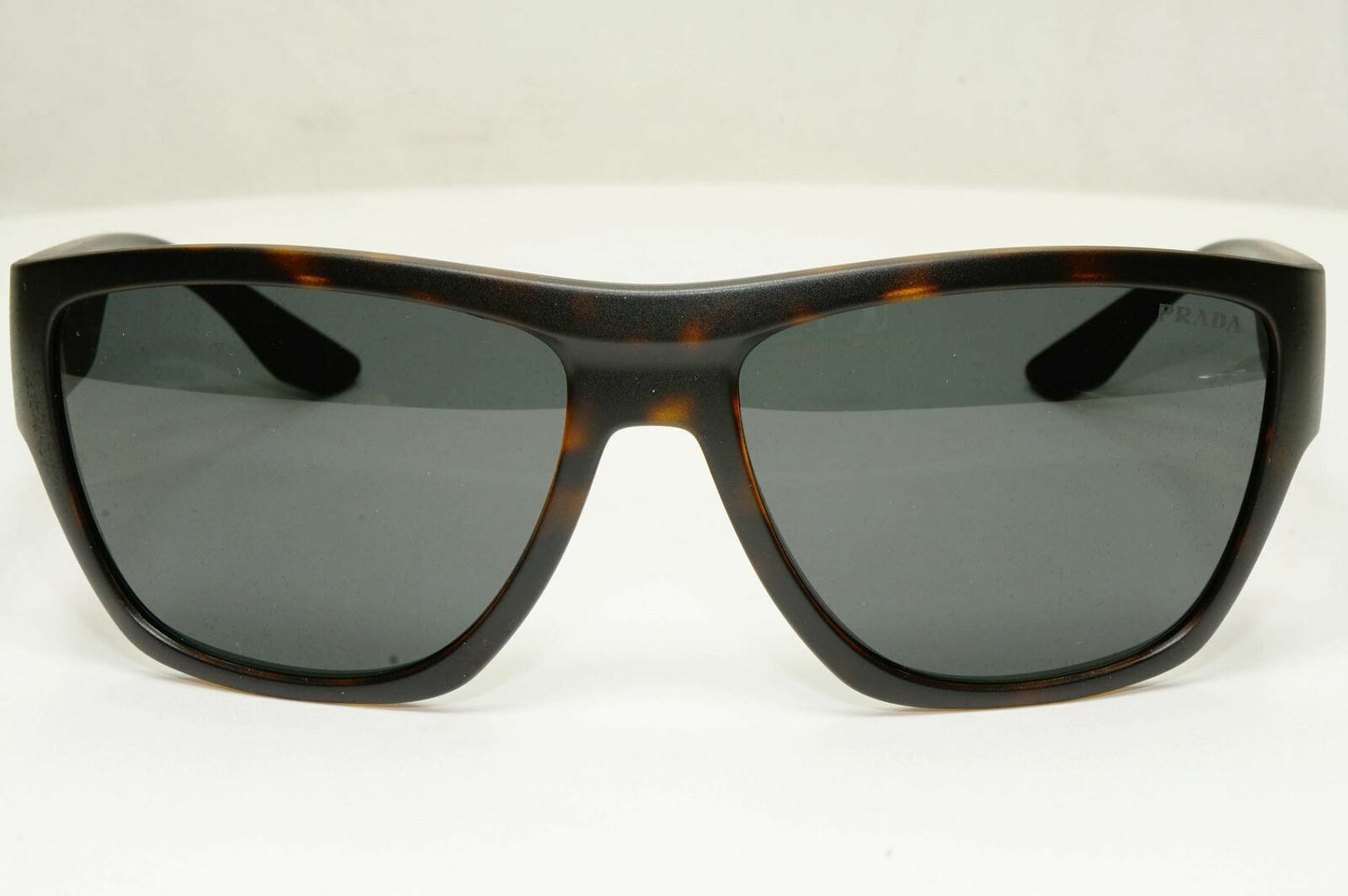 Prada Sunglasses Grey Brown Havana Mens Square SPS 08V 564-06F Red Stripe Sport
