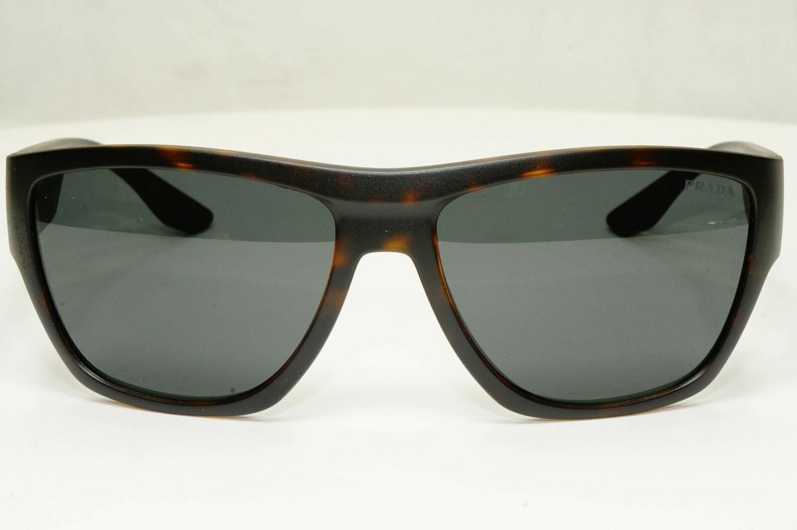 Prada Sunglasses Grey Brown Havana Mens Square SPS 08V 564-06F Red Stripe Sport