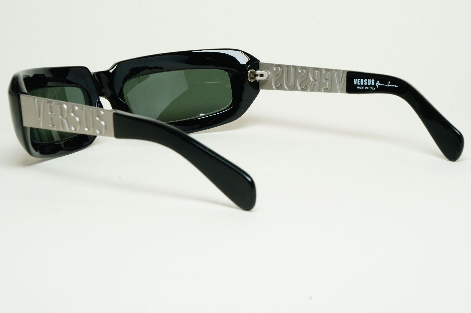 Versus Sunglasses 1996 by Gianni Versace Vintage Black Silver MOD E48/A COL 681