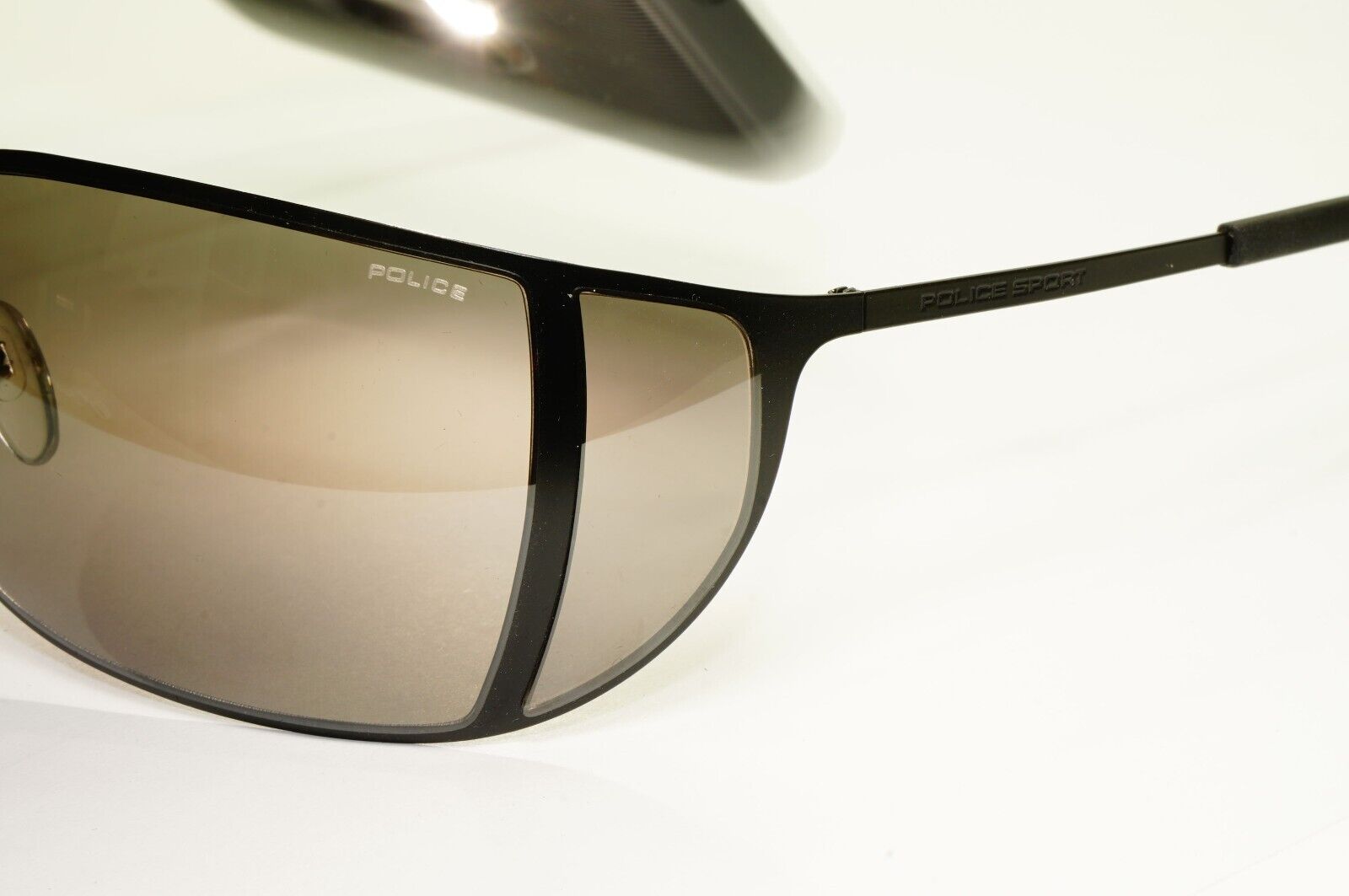 Police Sunglasses Side Window Black Brown Wrap Designer Mens SPL 533G COL 531X