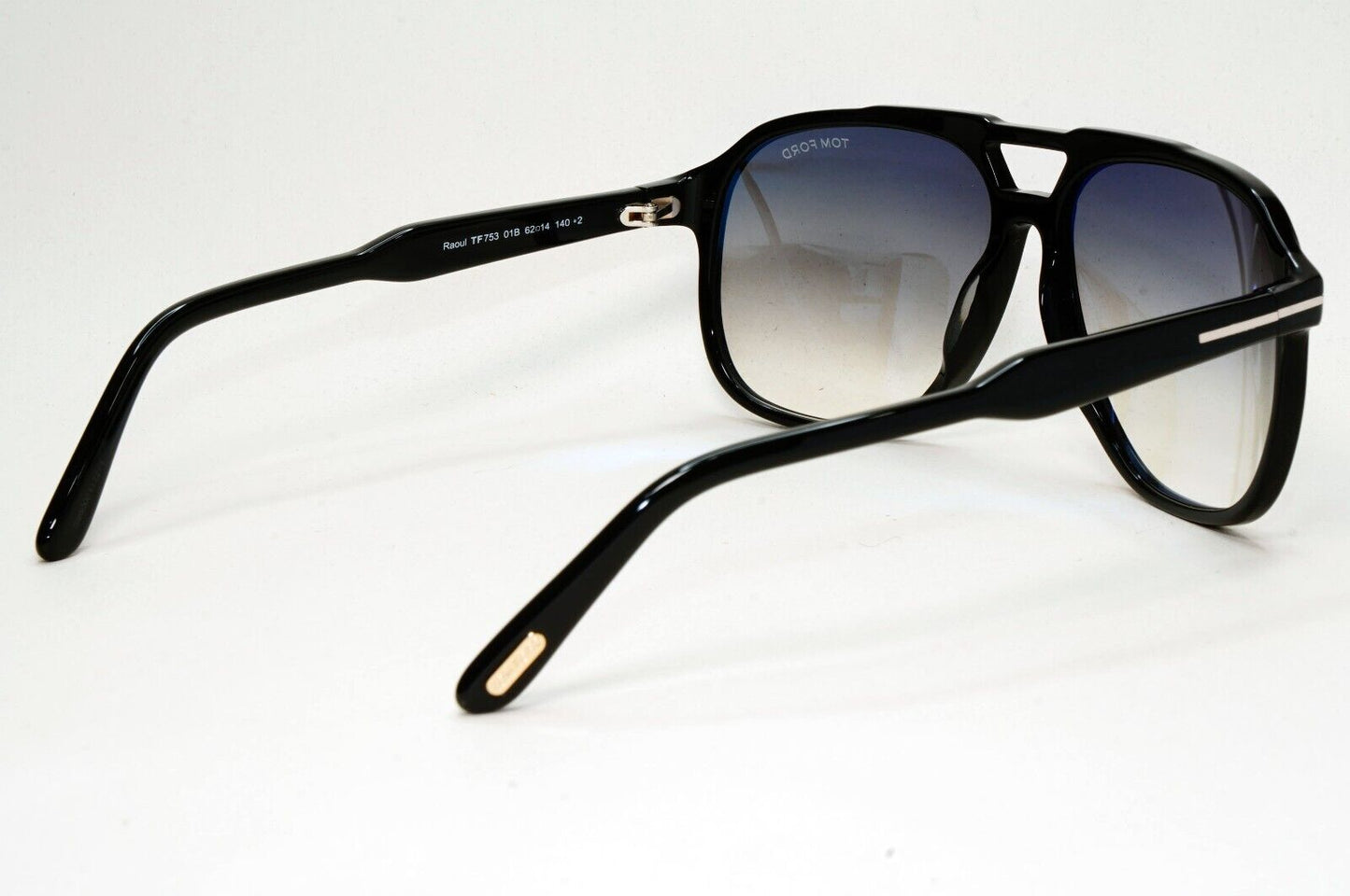 Tom Ford Sunglasses Raoul Black Glossy Pilot Gradient Grey TF 753 FT0753 01B