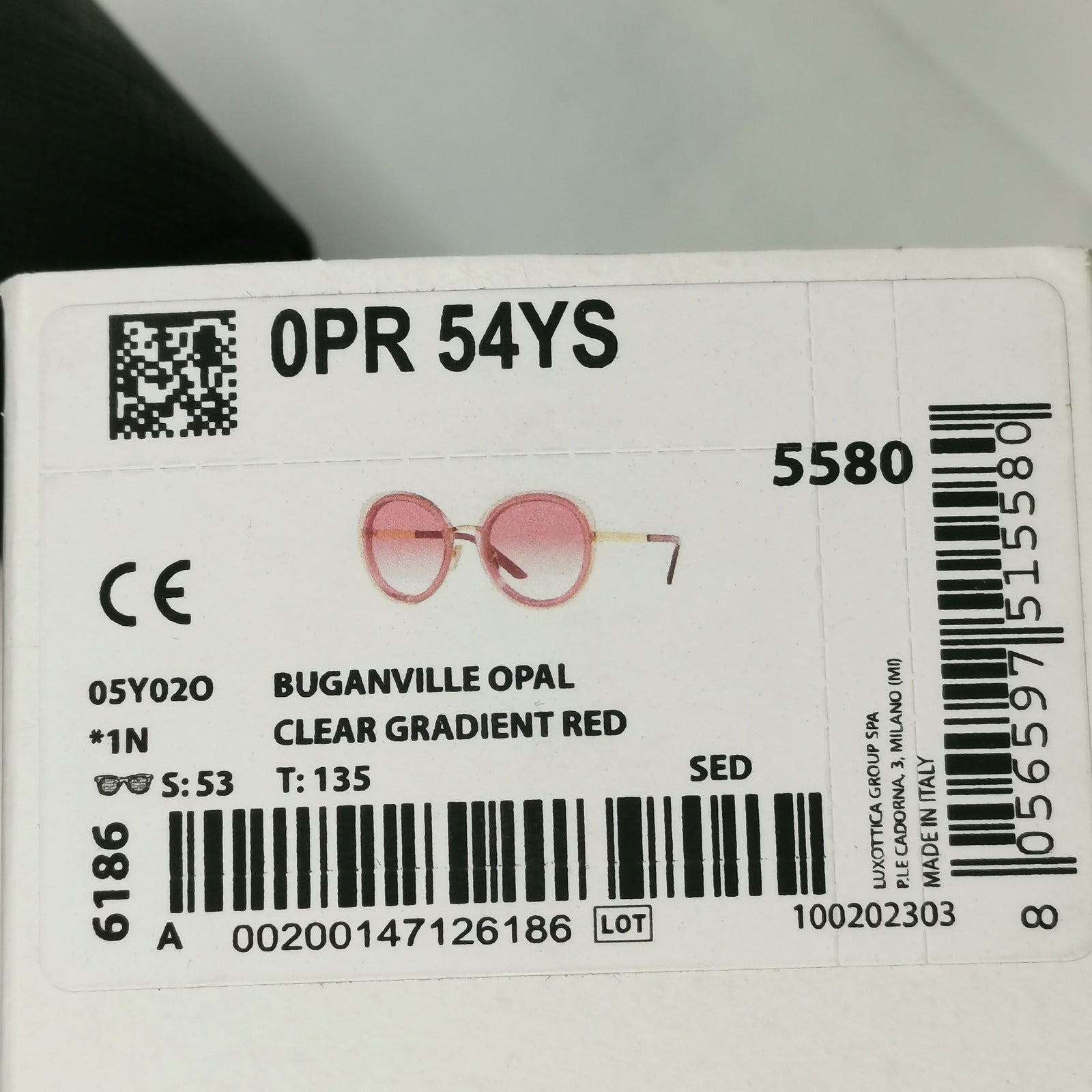 Prada Sunglasses Round Red Opal Buganville Violet Round PR54YS SPR 54Y 05Y-02O
