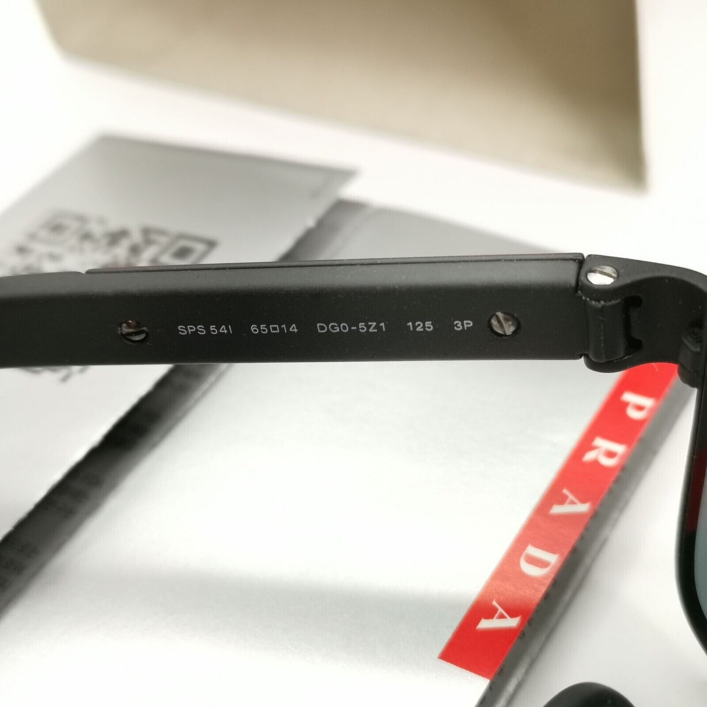 Prada Sunglasses Black Polarized Wrap Pilot PS54IS SPS 54I DG0-5Z1 [a] 39025