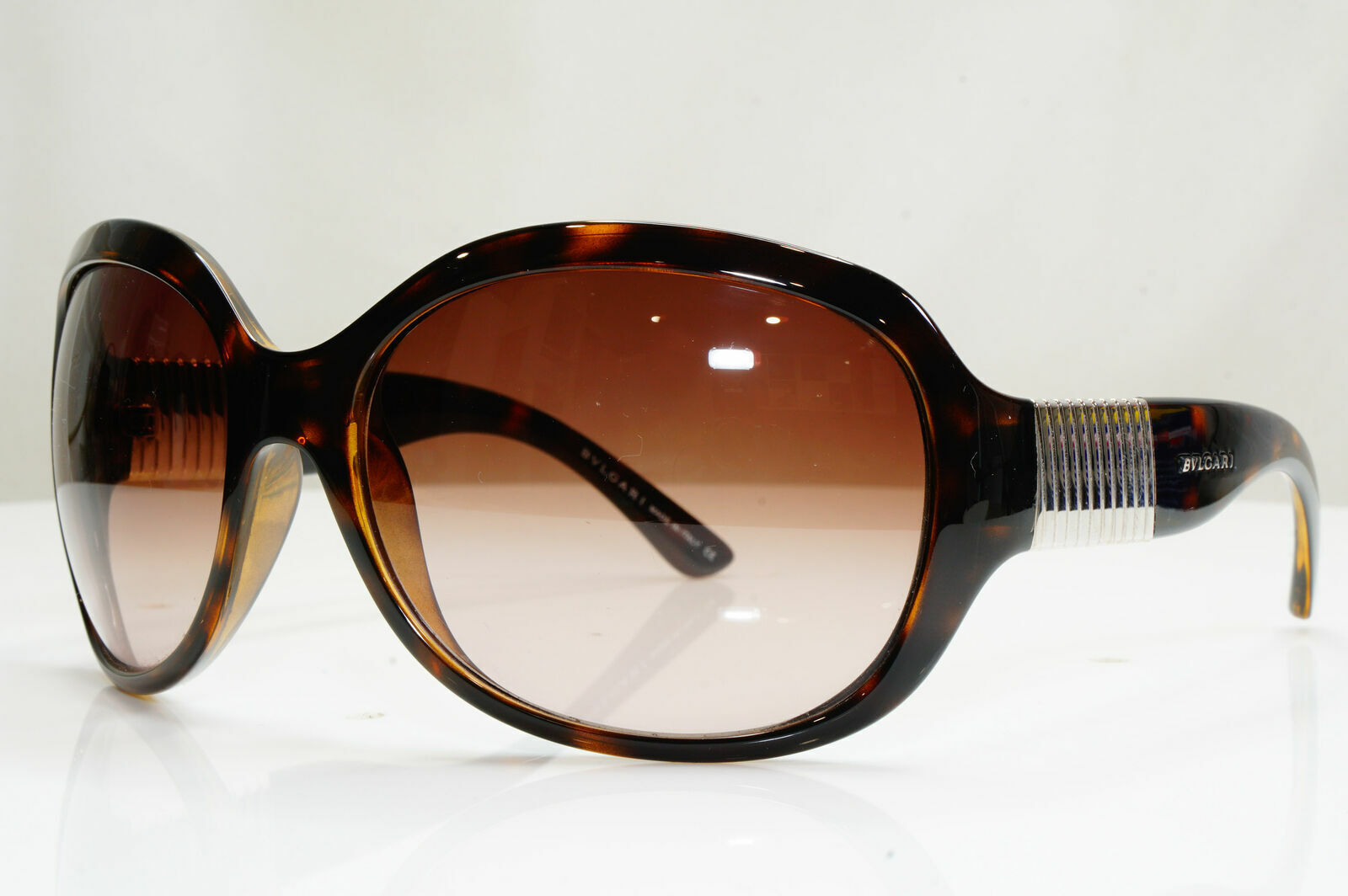 Authentic BVLGARI Boxed Vintage Sunglasses Brown Square HAVANA 8039 977/13 26624
