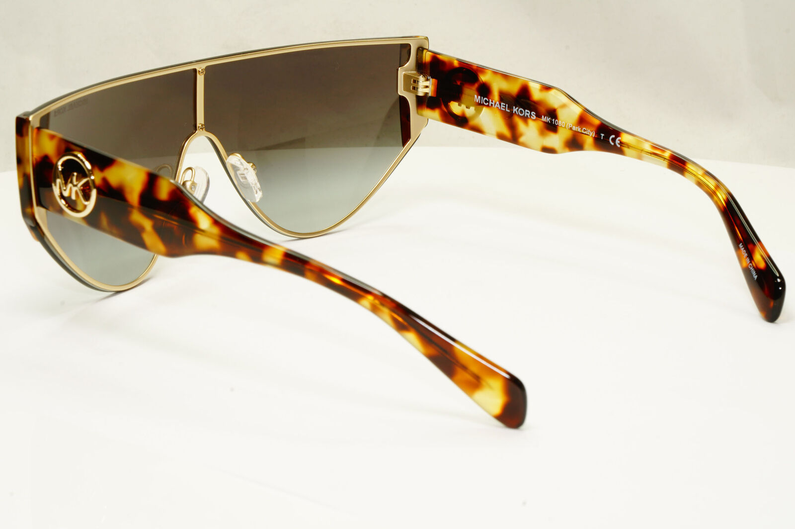 Michael Kors Womens Shield Visor Brown Gold Sunglasses MK 1080 Park City 10068G