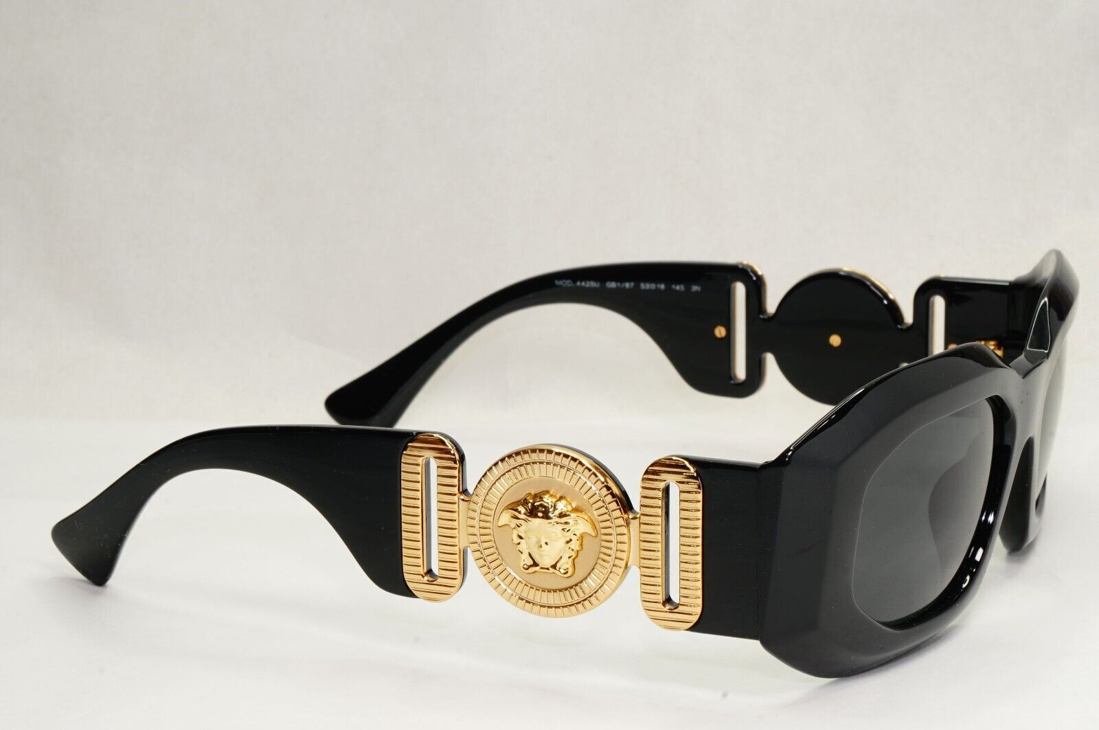 Versace Sunglasses Black Gold Medusa Heavy Large Biggie MOD VE 4425U GB1/87