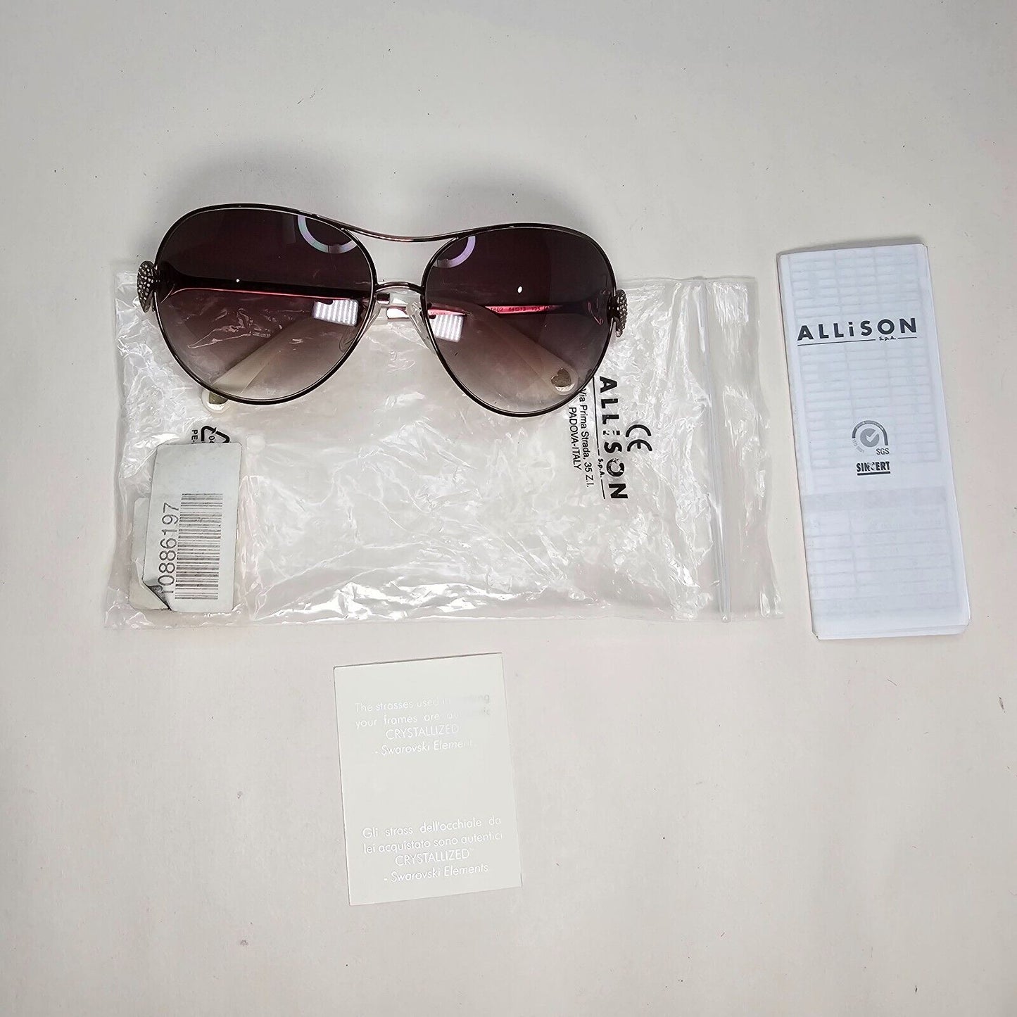 Moschino Sunglasses 2005 Vintage Brown Bronze Pilot Heart MO578 02 101124