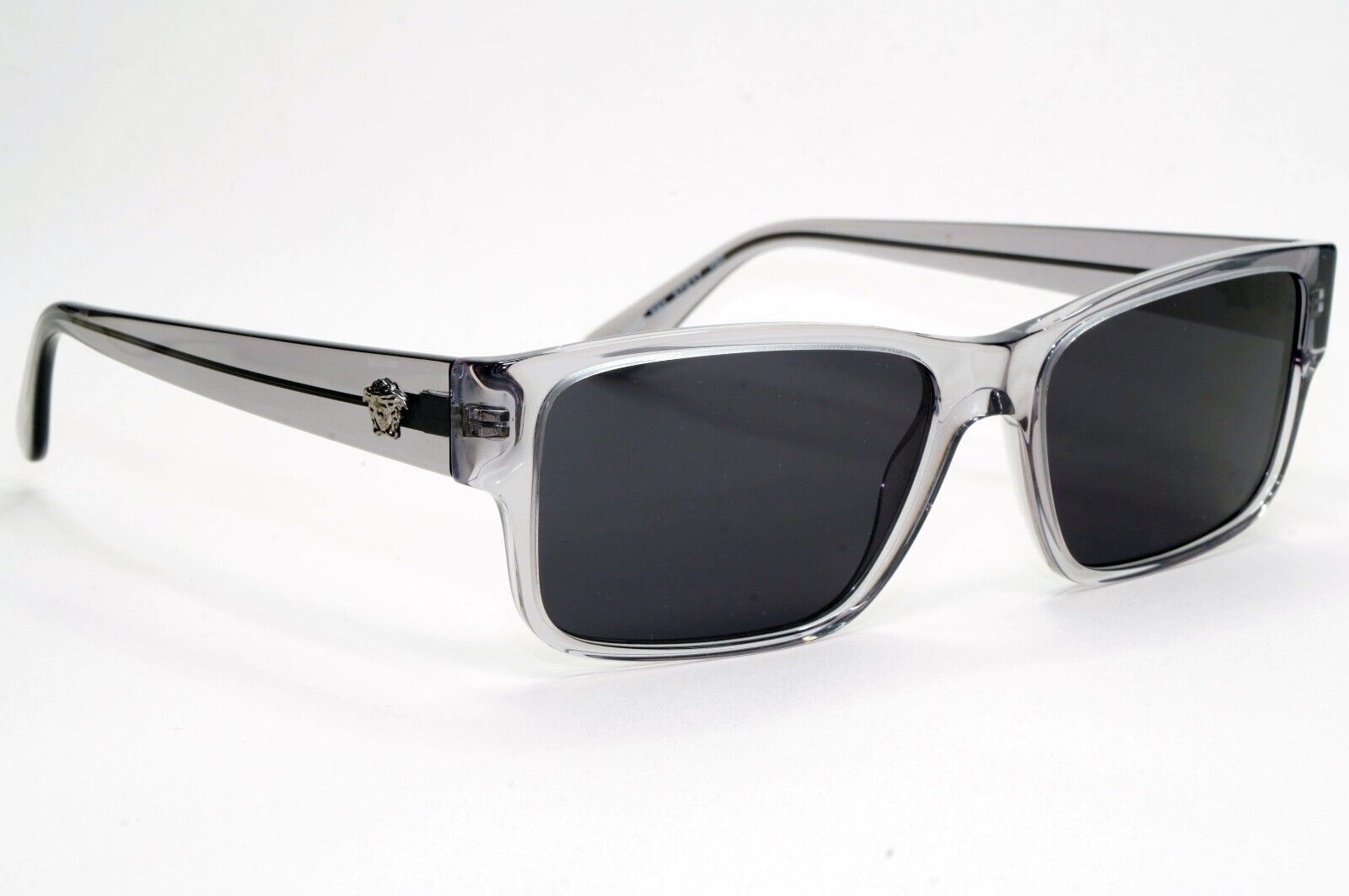 Versace Sunglasses Grey Transparent Black Square Medusa MOD 3342 593 57mm