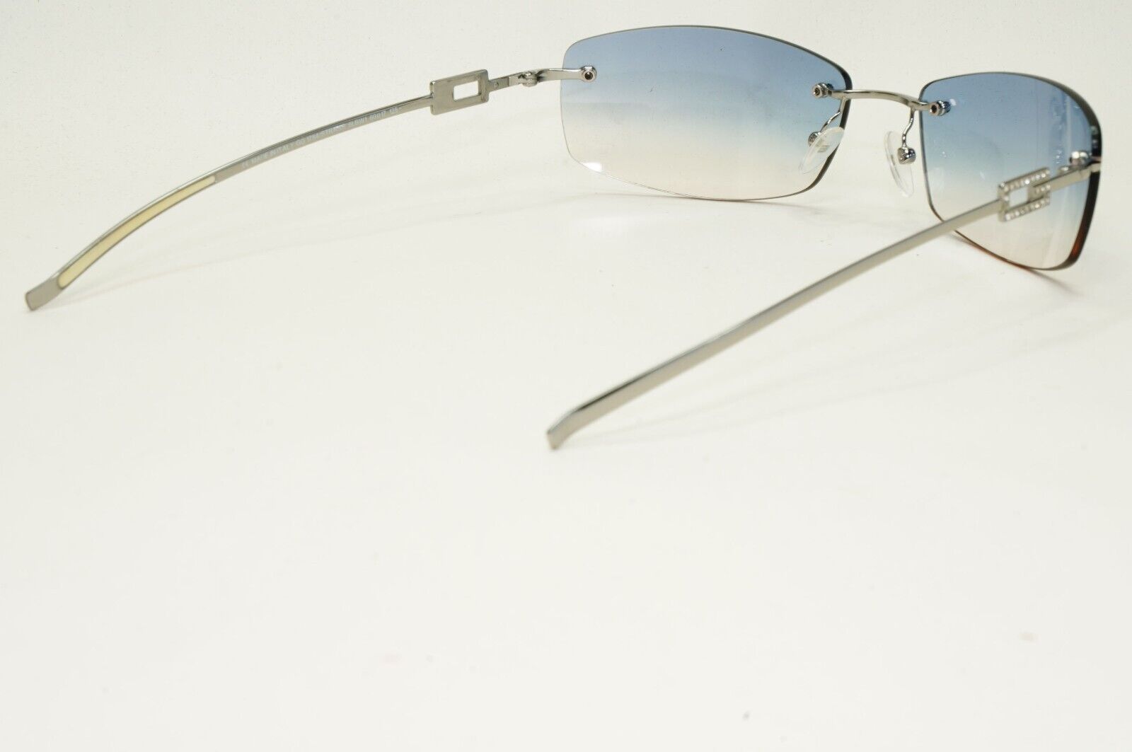 Gucci Sunglasses 1997 Vintage Rimless Silver Blue GG 1784/STRASS 6LBW1 031124