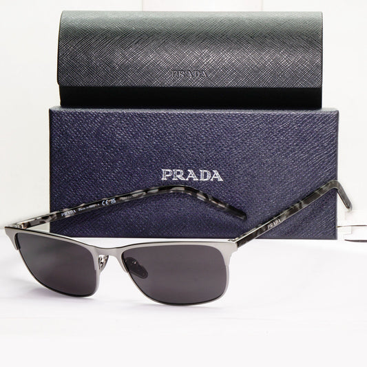 Prada Sunglasses Black Gunmetal Grey Havana PR66YV VPR 66Y 7CQ-1O1 57mm