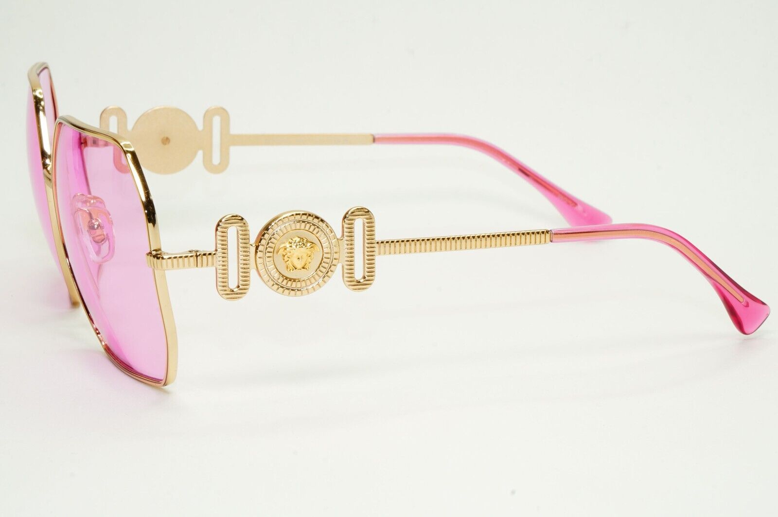 Versace Sunglasses Gold Fuchsia Pink Medusa Octagon Square MOD 2248 1002/5 58mm