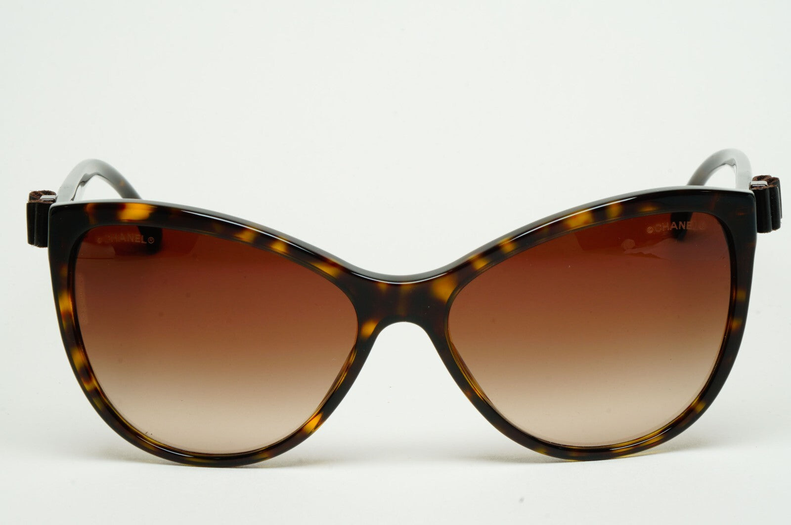 Chanel Sunglasses Leather Bow Brown Tortoise Cat Eye 5281-Q c.714/S5 070325